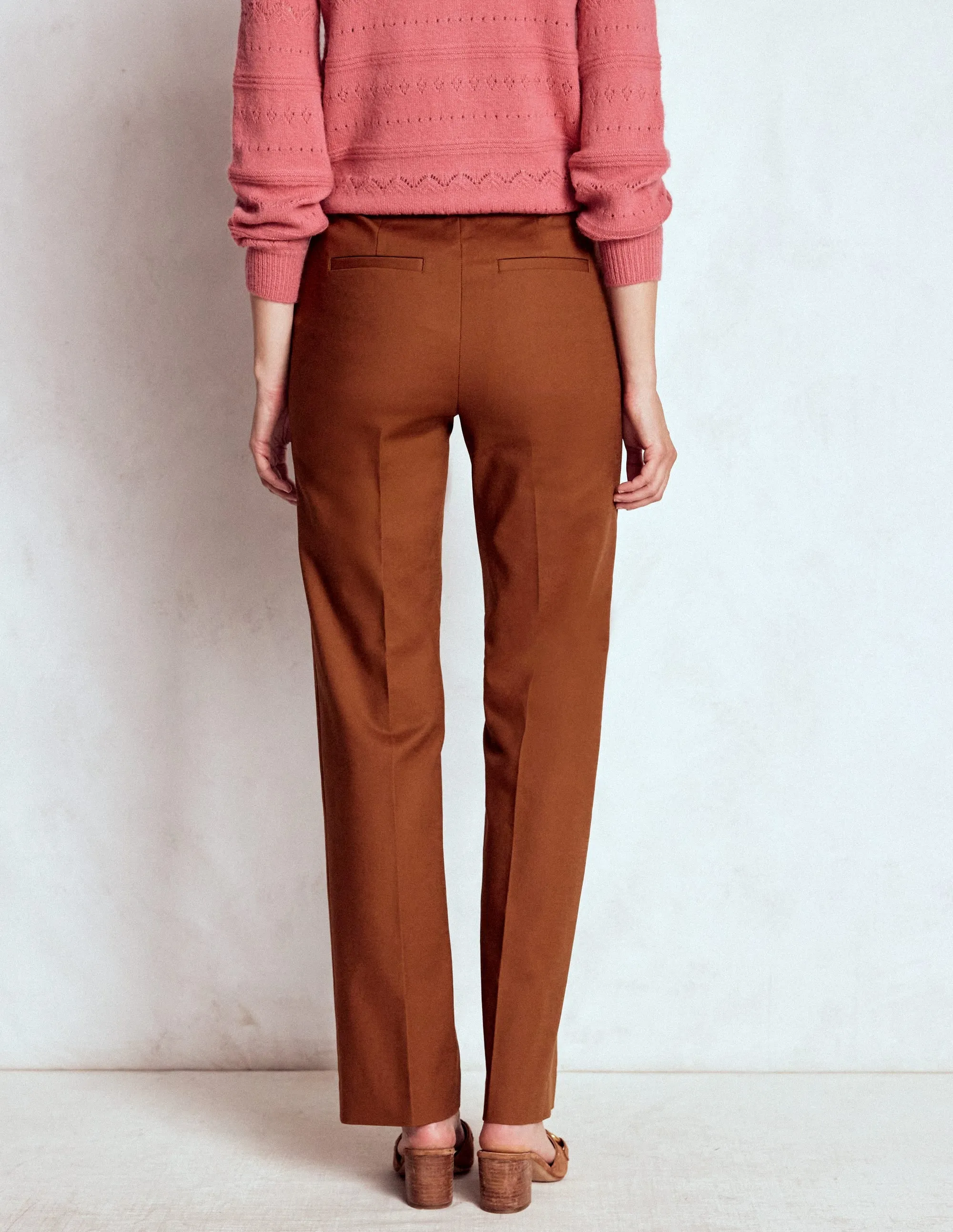 Full Length Canonbury Trousers-Russet stretch waist