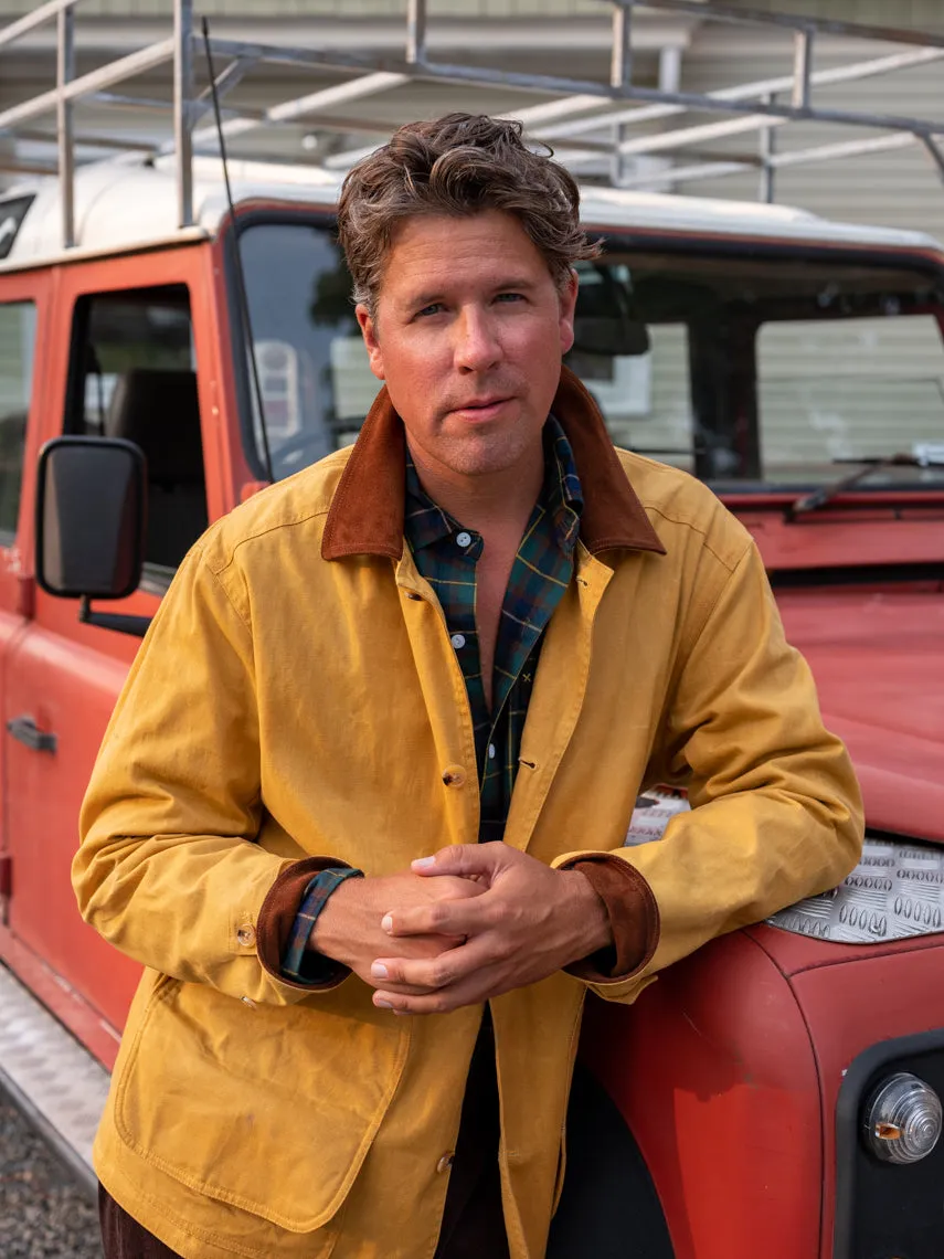 Gamekeeper Jacket in Goldenrod Waxed Canvas cozy core wear