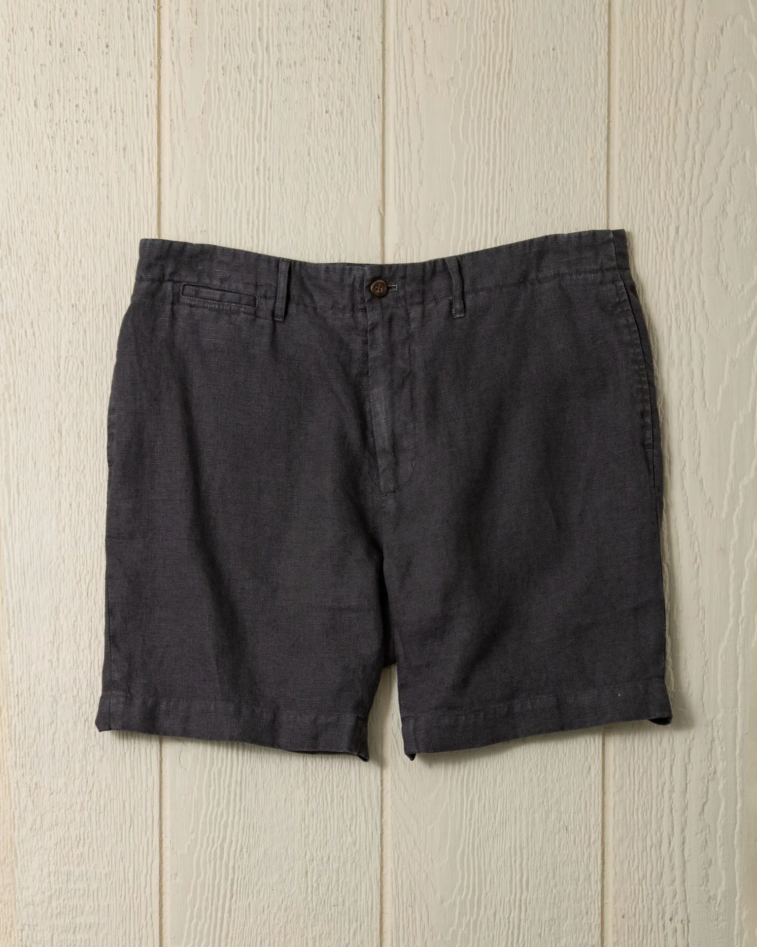 Garment Dyed Linen Camden Short in Graphite comfort sport