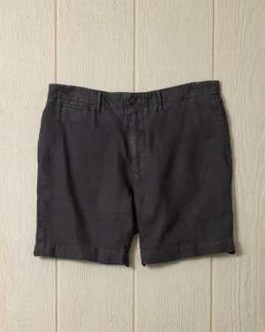 Garment Dyed Linen Camden Short in Graphite comfort sport