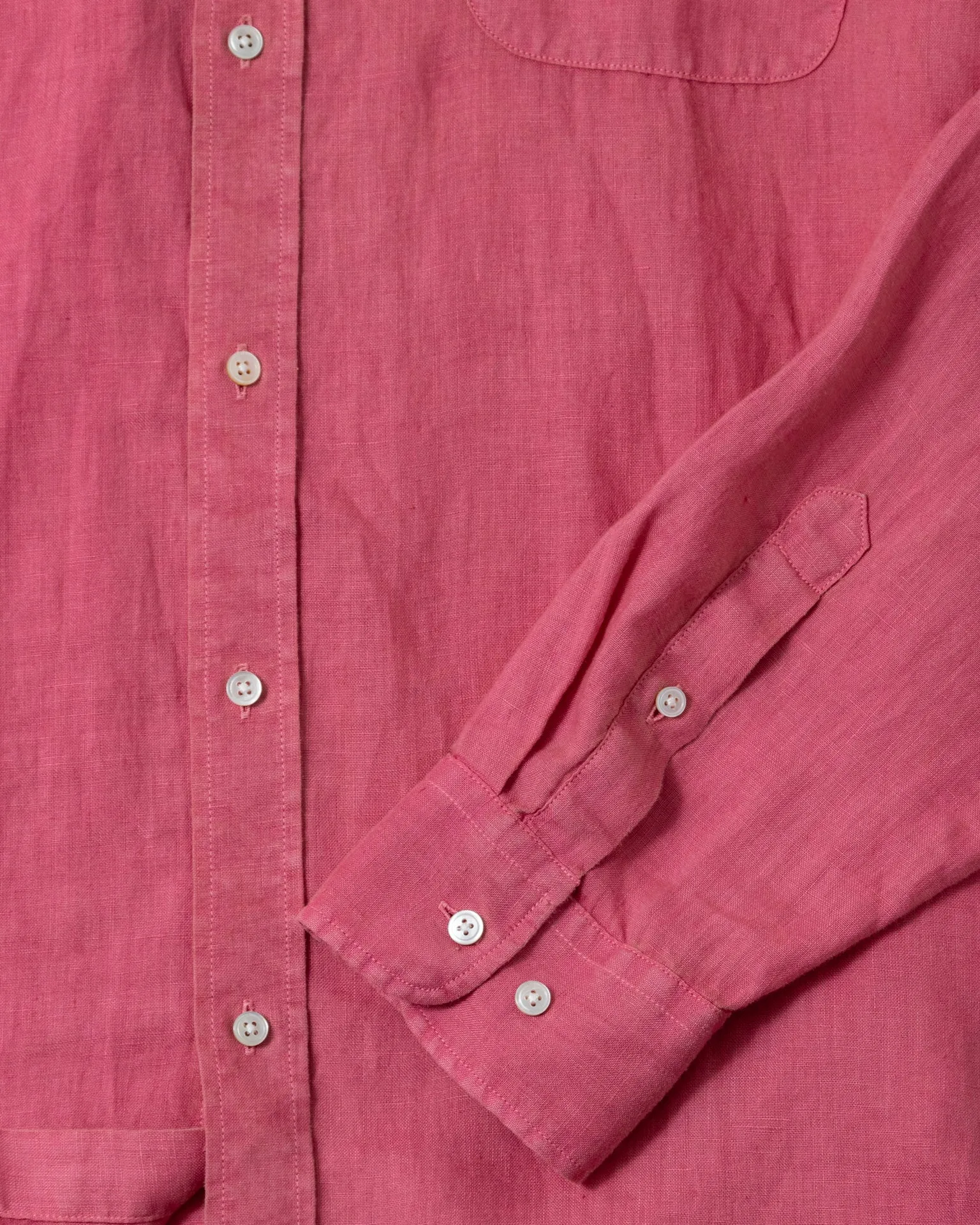 Garment Dyed Linen Shirt in Faded Red All Fit