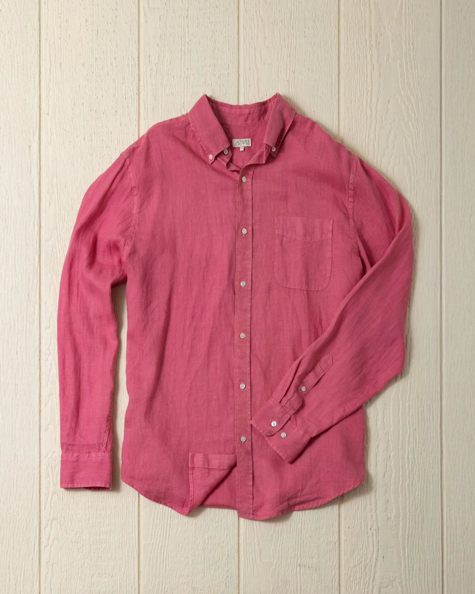Garment Dyed Linen Shirt in Faded Red Travel Gear