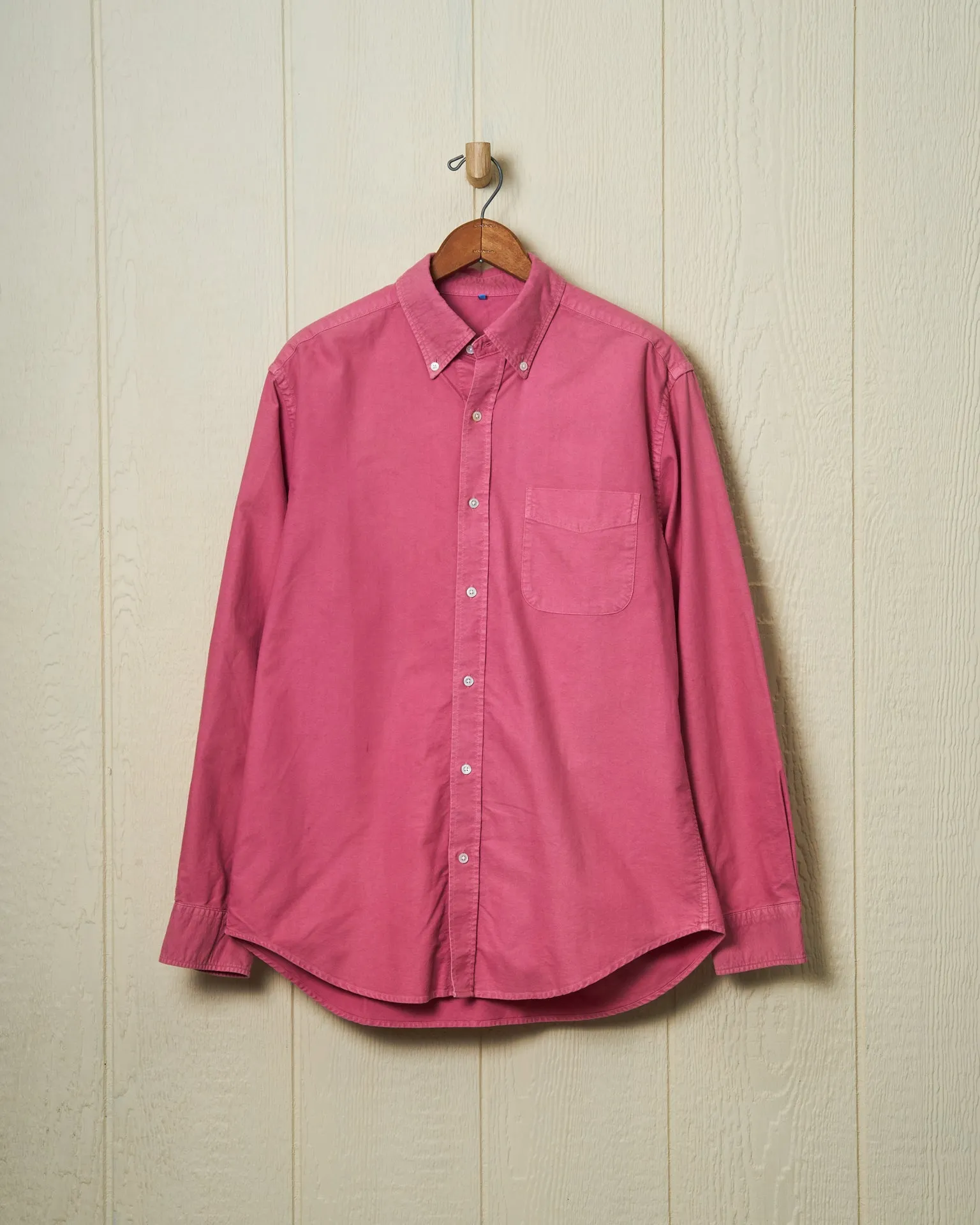 Garment Dyed Oxford Shirt in Faded Red Clean Cut