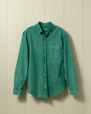 Garment Dyed Oxford Shirt in Pine Vintage Edge