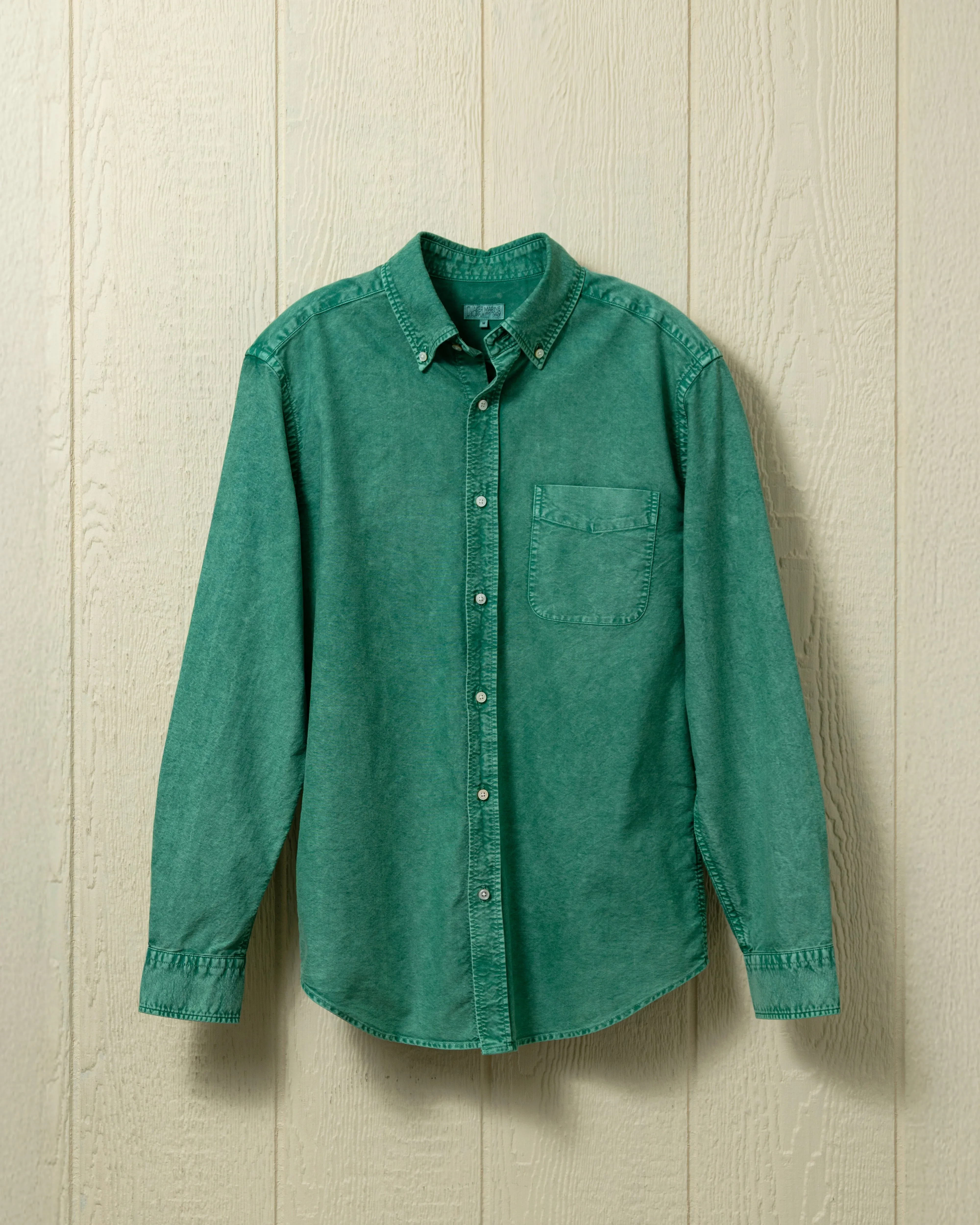 Garment Dyed Oxford Shirt in Pine Vintage Edge