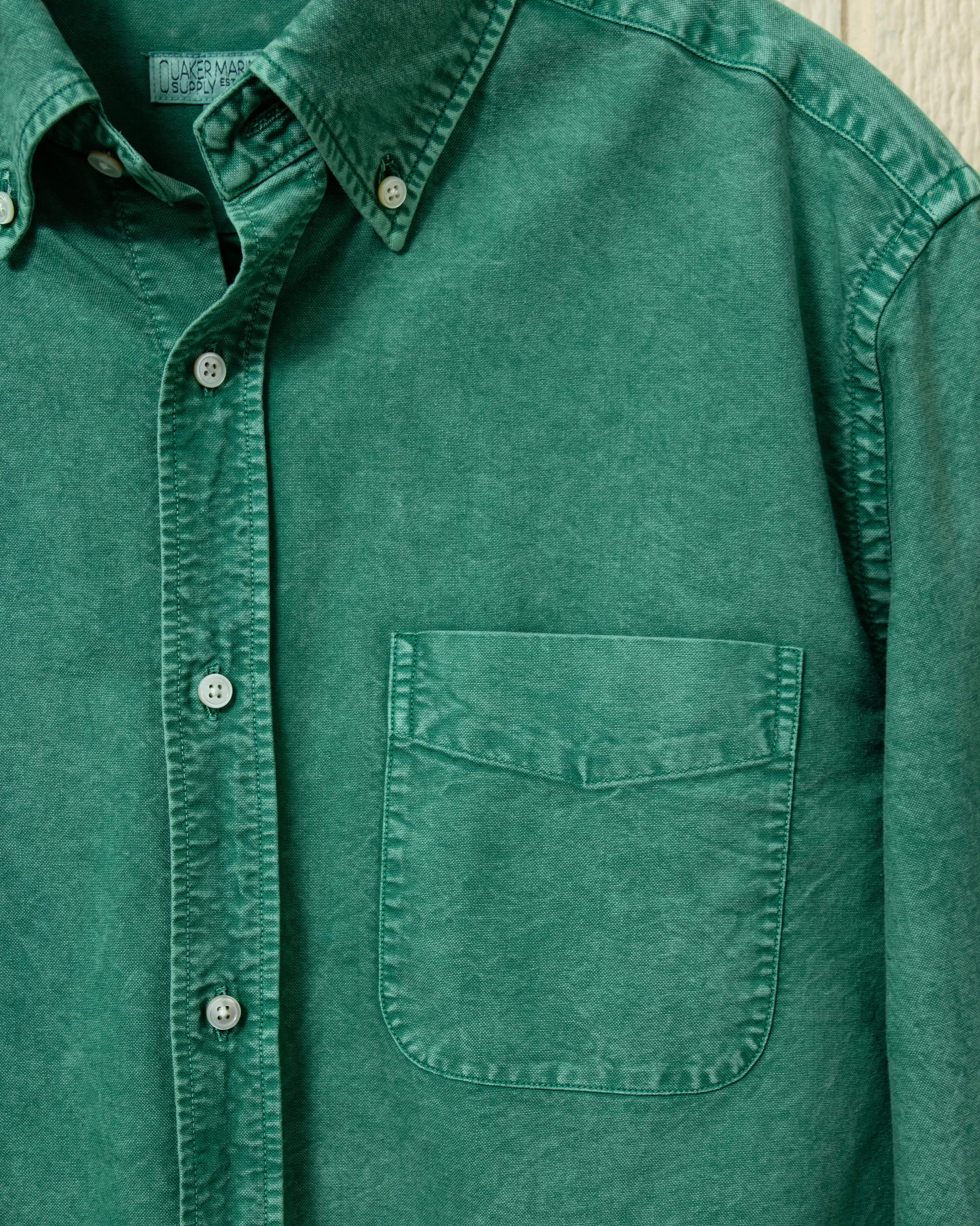 Garment Dyed Oxford Shirt in Pine Summer Mood
