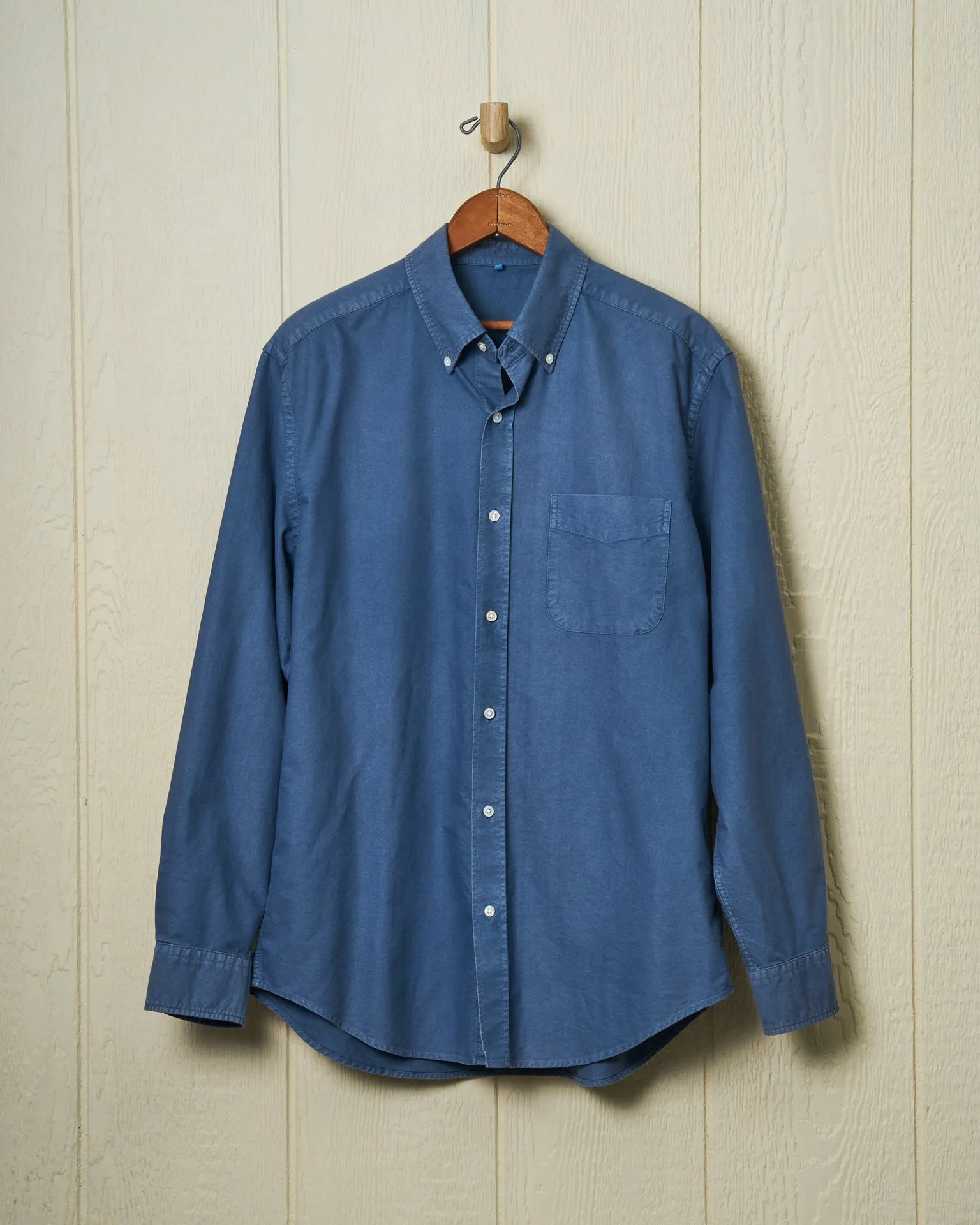 Garment Dyed Oxford Shirt in Weathered Navy Date Night
