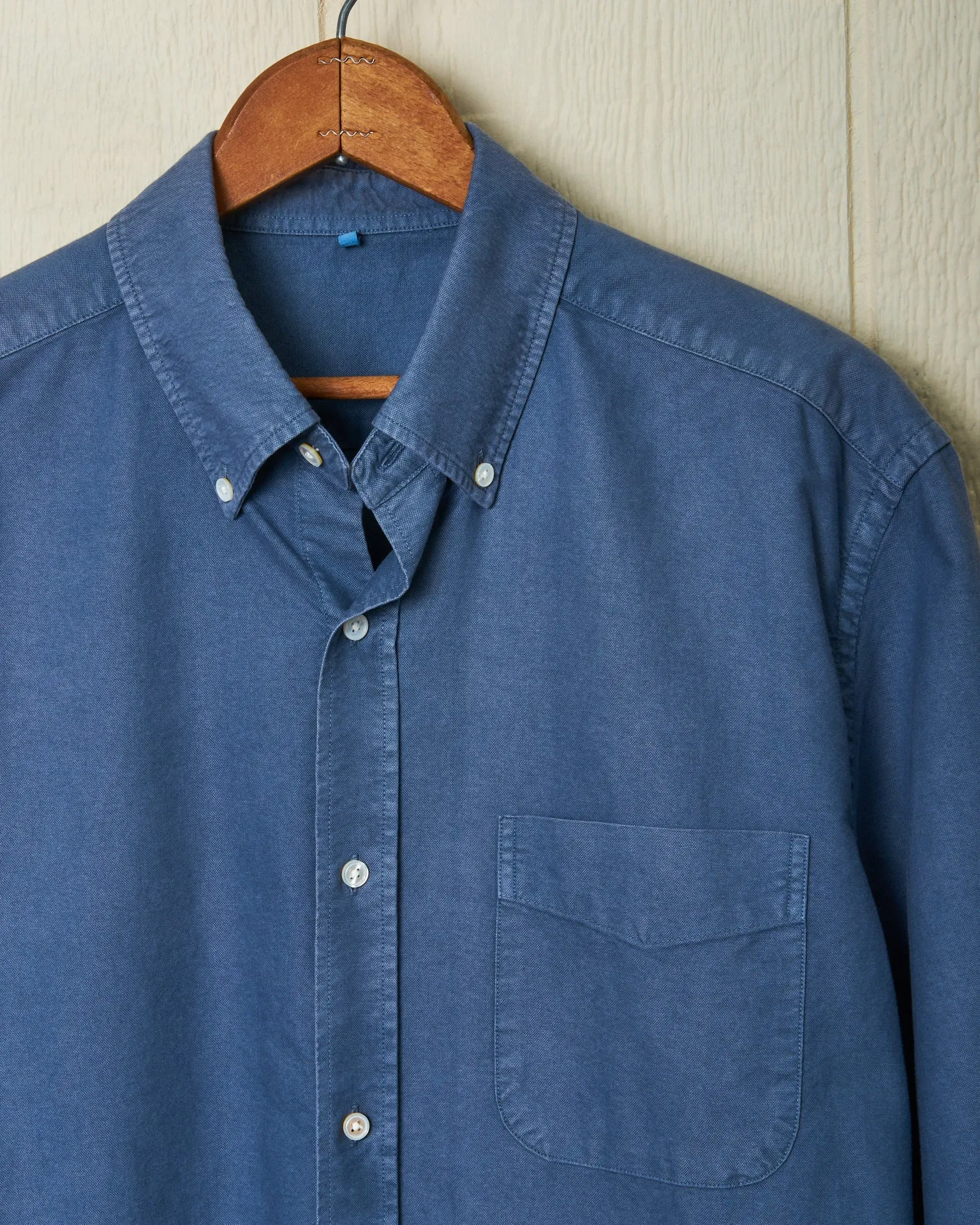 Garment Dyed Oxford Shirt in Weathered Navy Lounge Smart