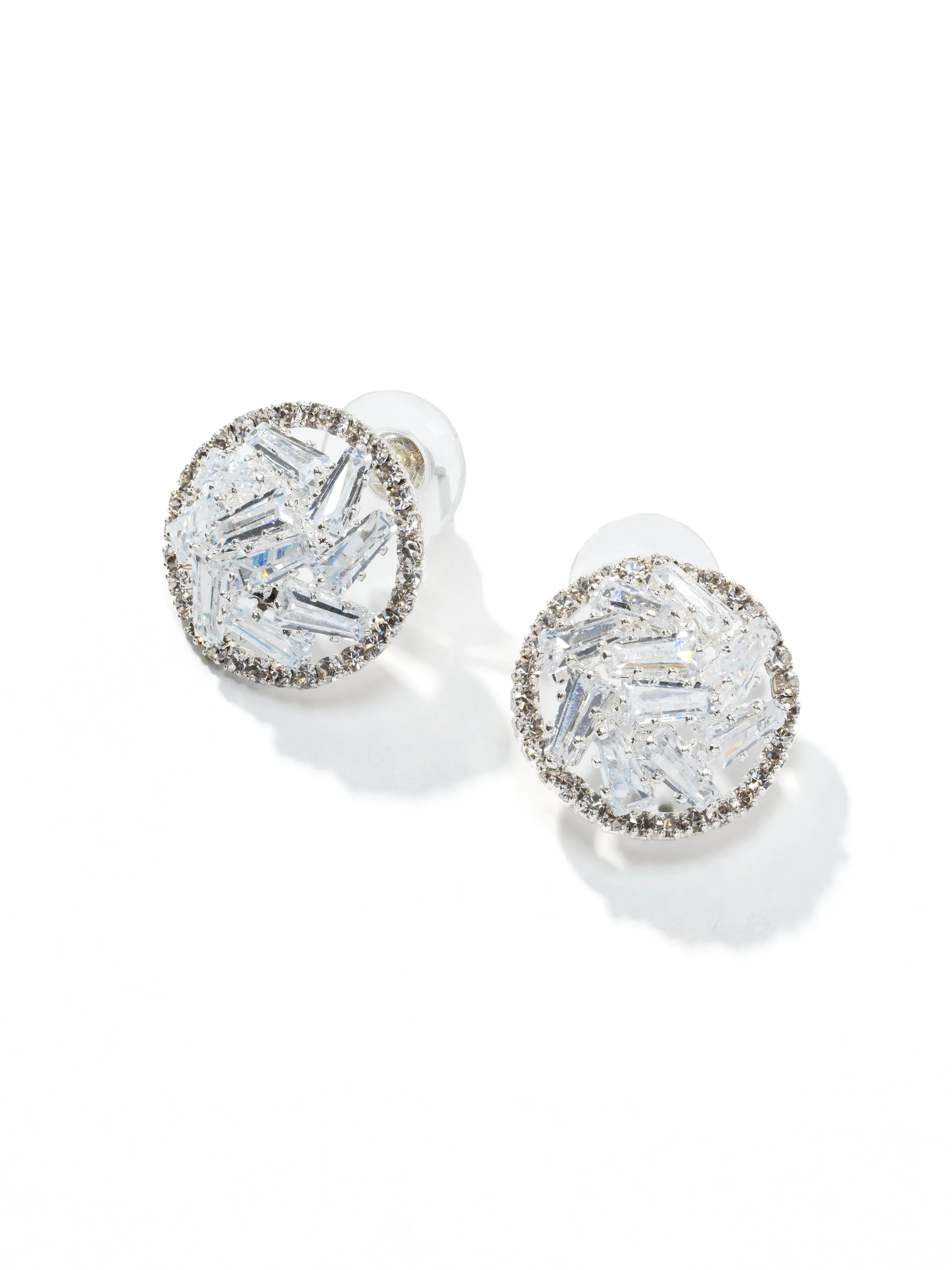 Gem Embellished Button Earring relaxed fit