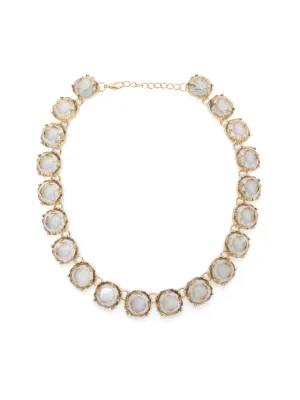 Gemstone Statement Collar Necklace light tone