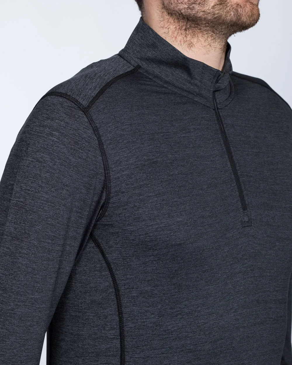 Girav Extra Tall Quarter-Zip Baselayer (black marl) layering piece