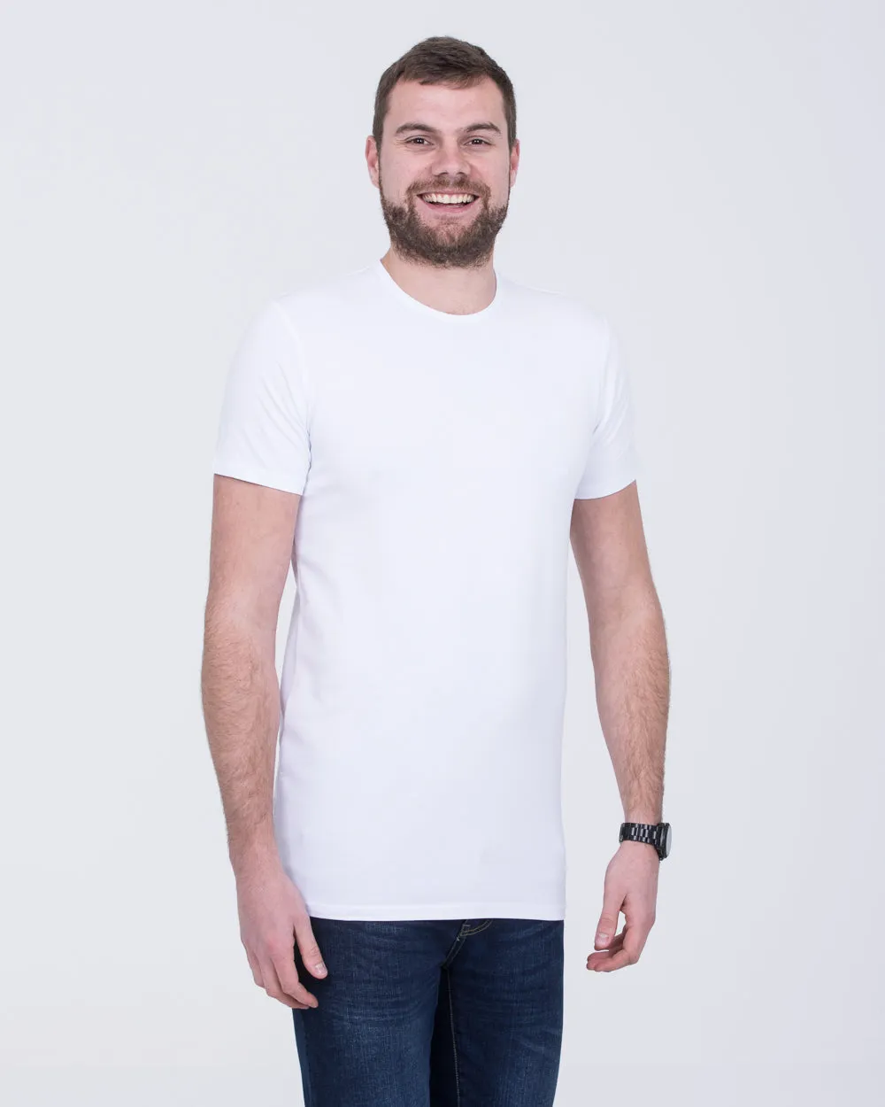 Girav Fitted Tall T-Shirt (white) Twin Pack skin breath
