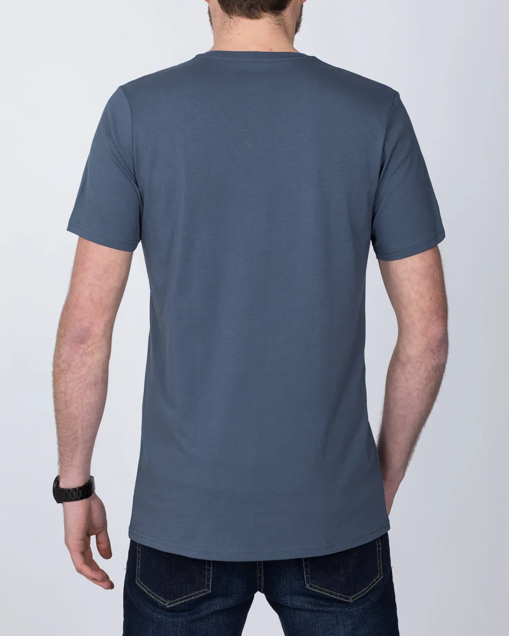 Girav New York Extra Tall V-Neck (stone blue) mindful wear