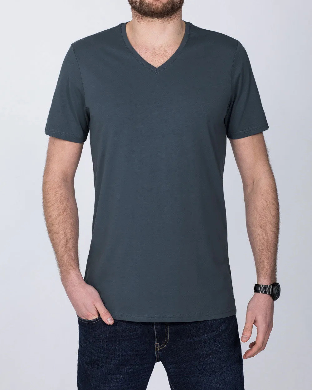 Girav New York Tall V-Neck (dark grey) dog mood