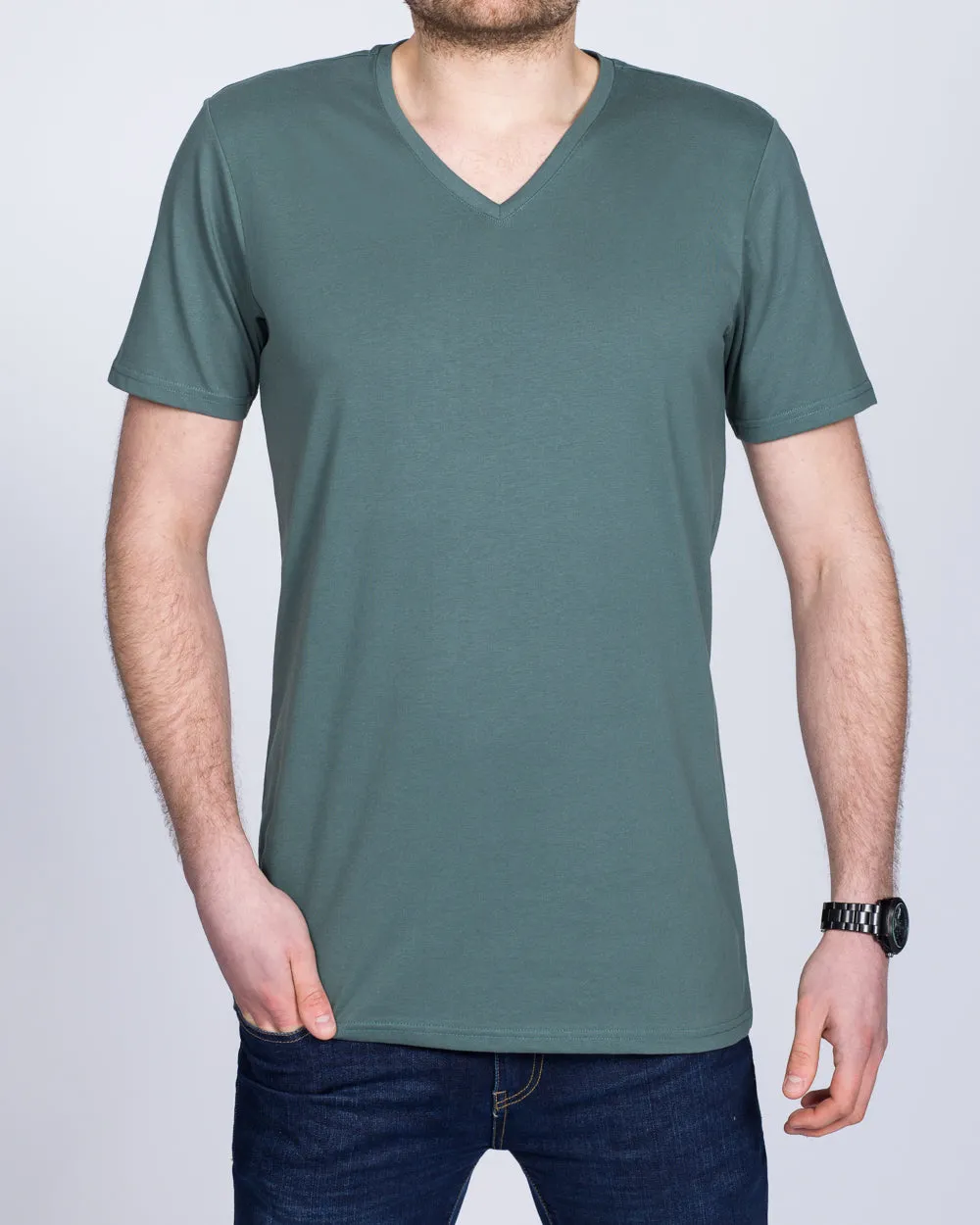 Girav New York Tall V-Neck (metal green) fearless fit