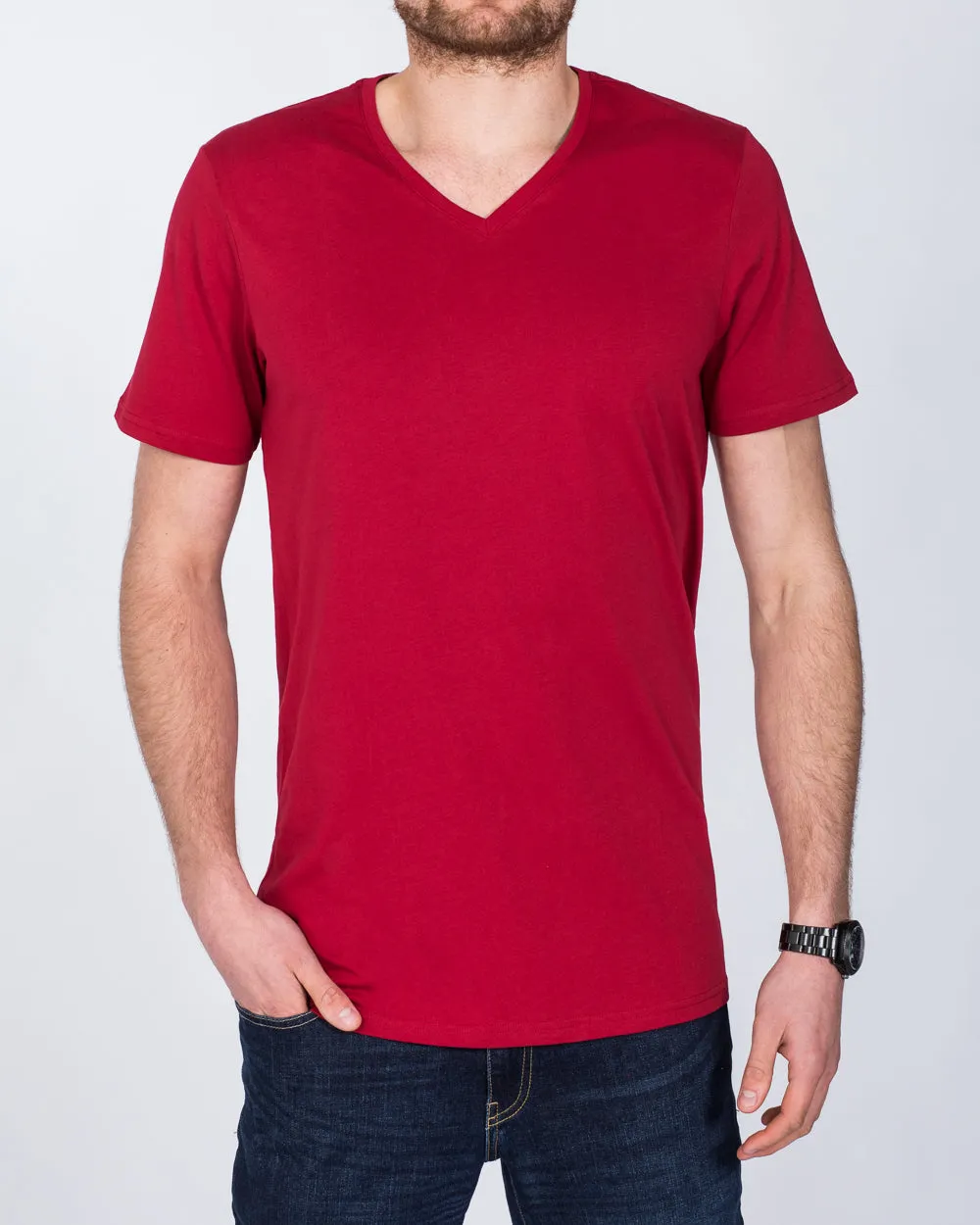 Girav New York Tall V-Neck (red) earth tone