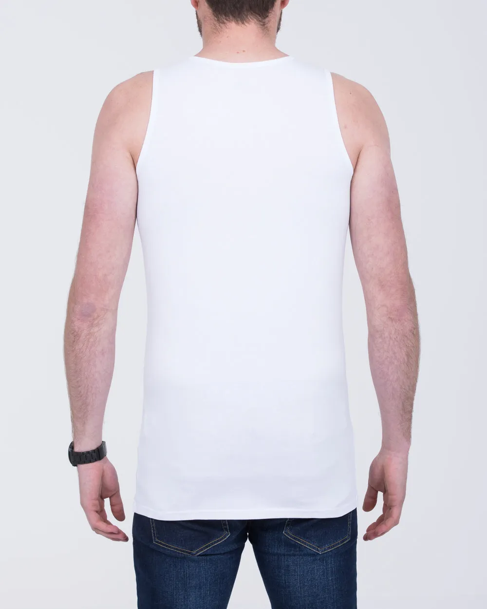 Girav Sleeveless Extra Tall Vest (white) Twin Pack daily wear