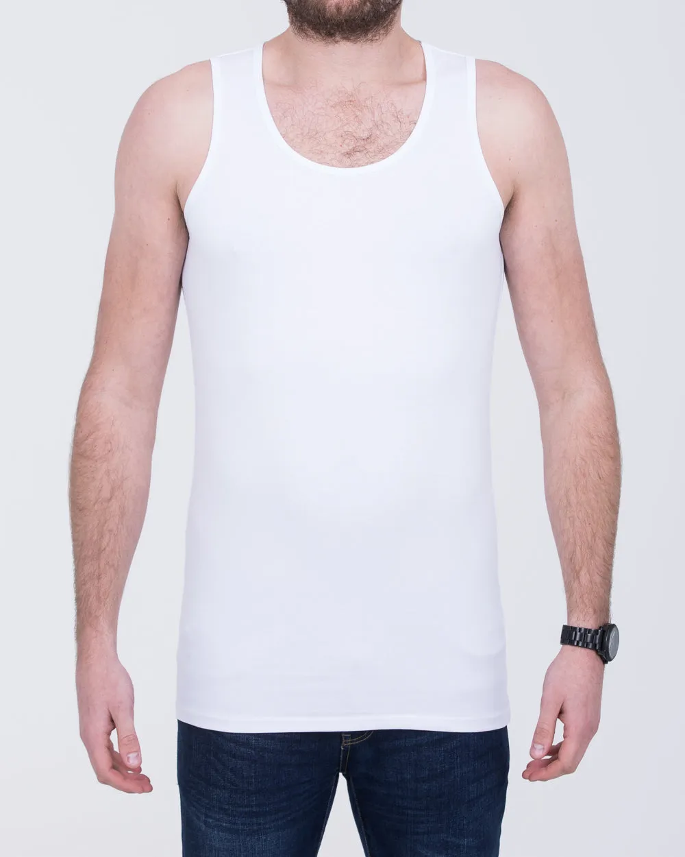 Girav Sleeveless Extra Tall Vest (white) Twin Pack sunday look
