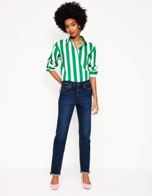 Girlfriend Jeans-Dark Vintage soft touch