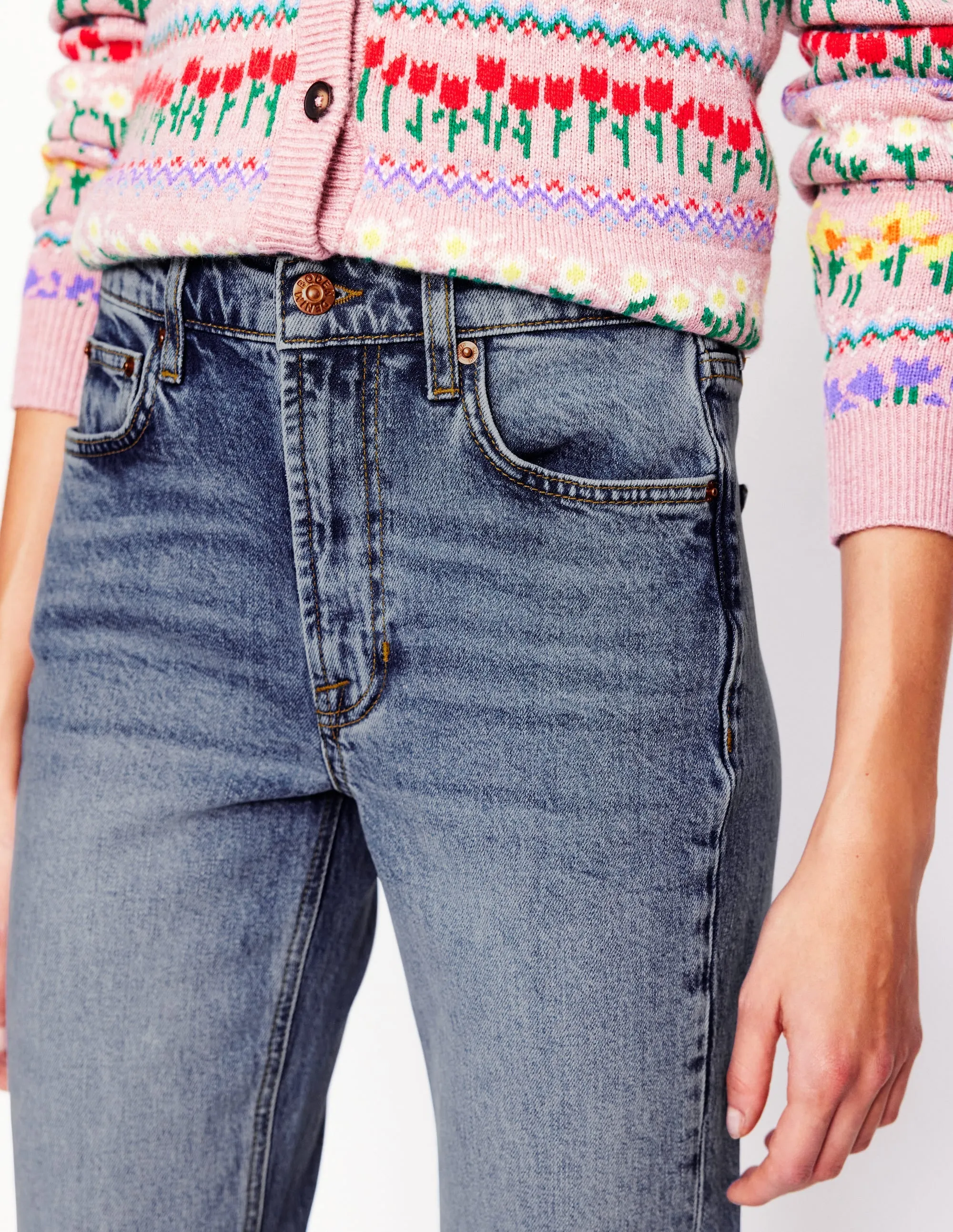 Girlfriend Jeans-Light Vintage soft skin