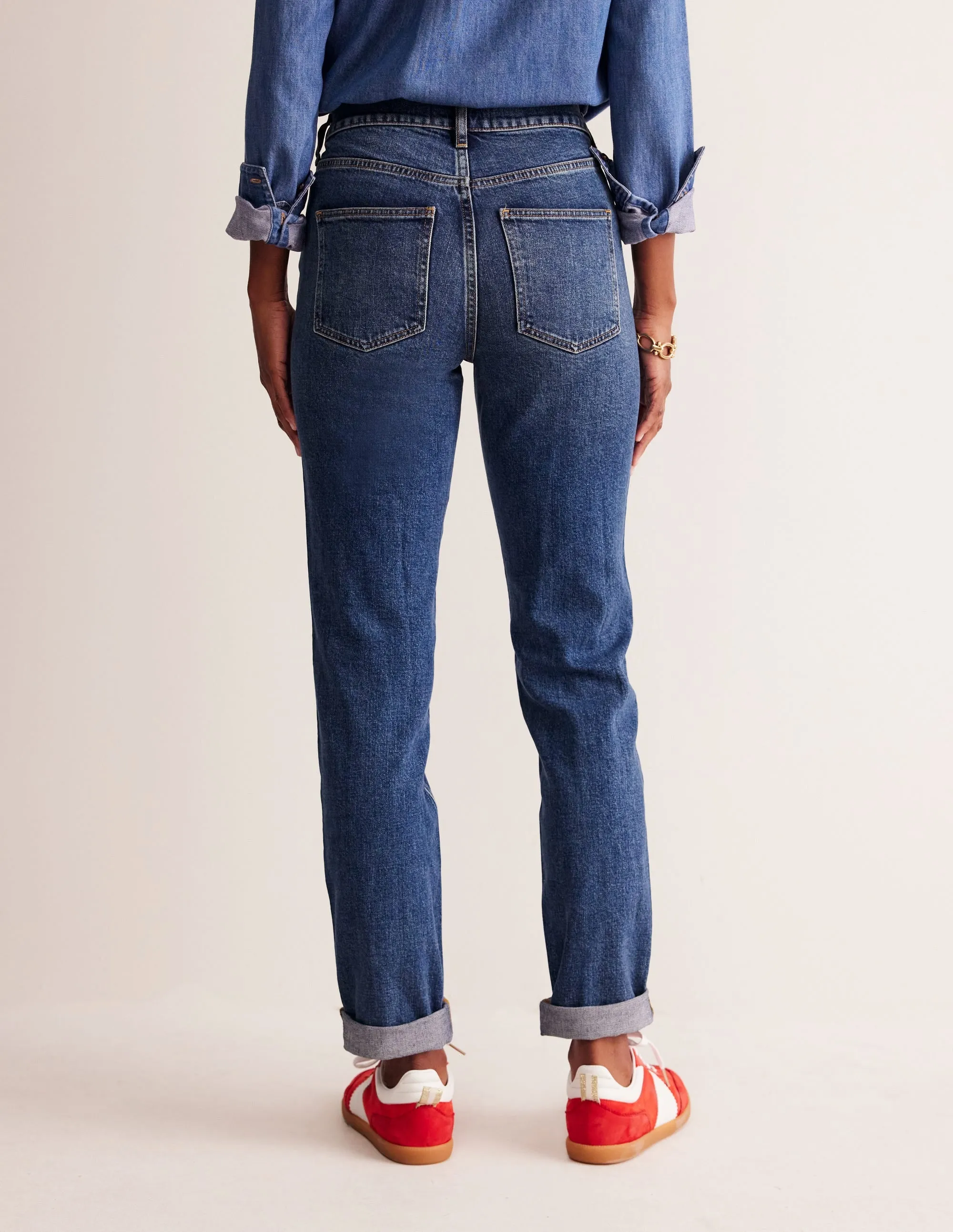 Girlfriend Jeans-Mid Vintage light breathable