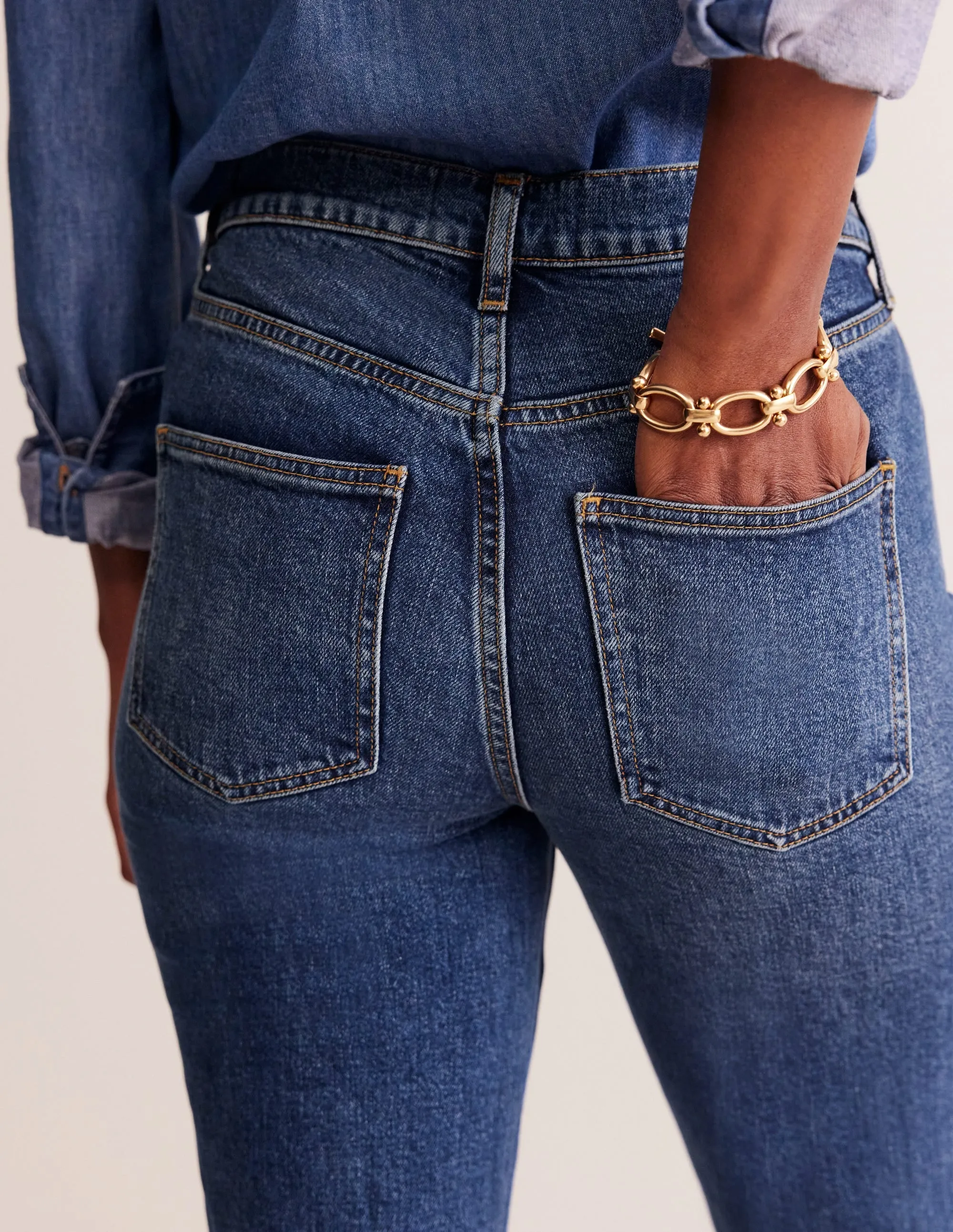 Girlfriend Jeans-Mid Vintage thermal insulation