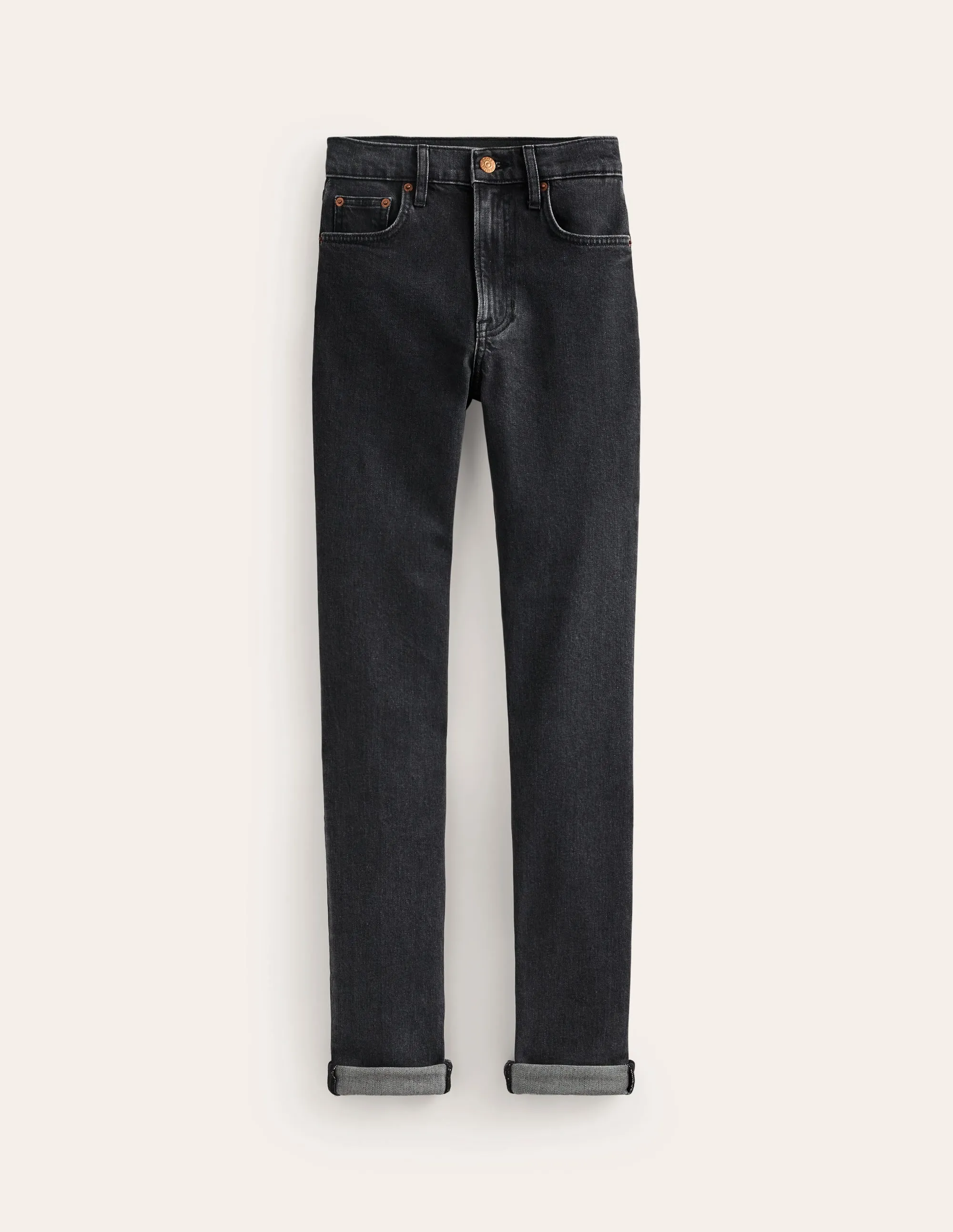 Girlfriend Jeans-Washed Black slim fit