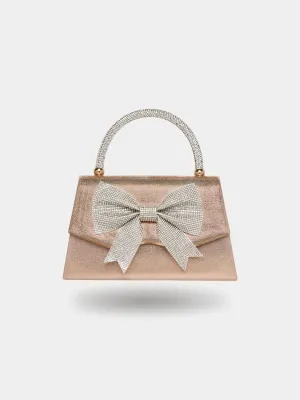 Glitter Handbag With Rhinestone Bow trendy design