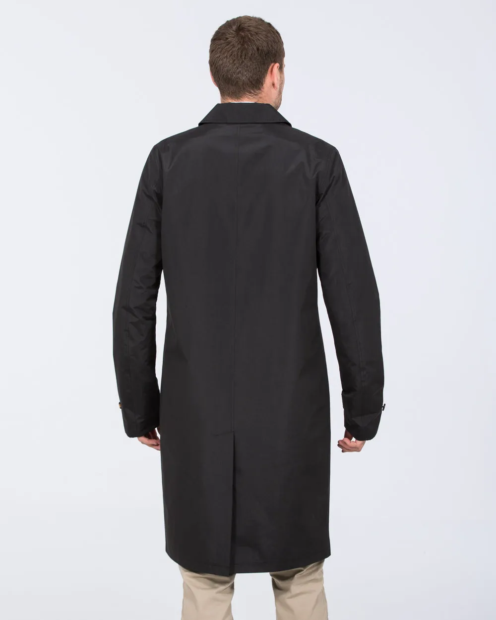 Grey Hawk Felix Tall Showerproof Rain Mac (black) clean outdoor style