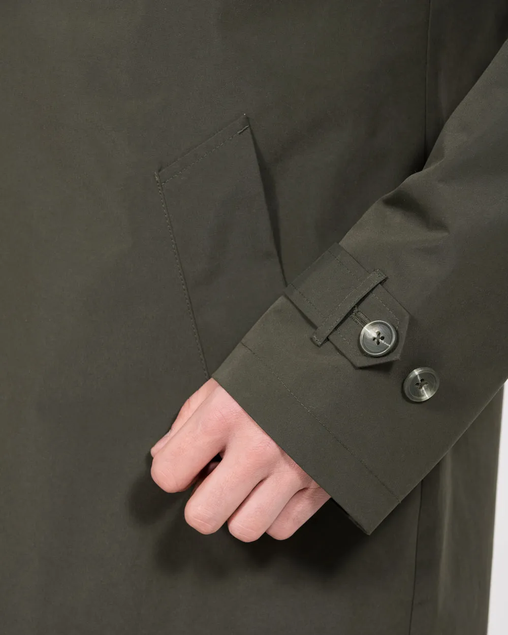 Grey Hawk Felix Tall Showerproof Rain Mac (khaki) commute friendly coat