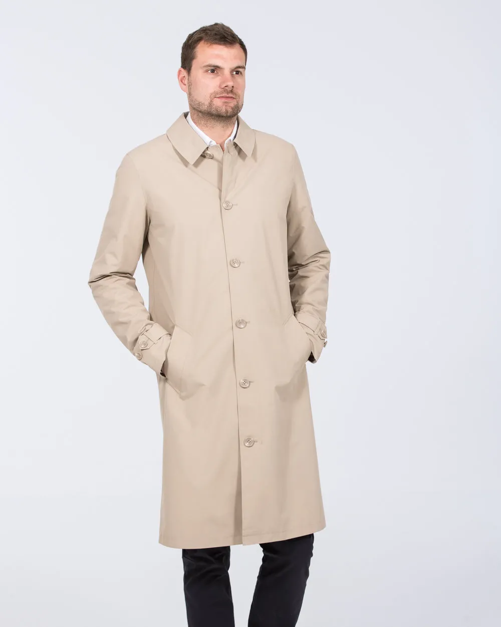 Grey Hawk Felix Tall Showerproof Rain Mac (stone) warmth without bulk