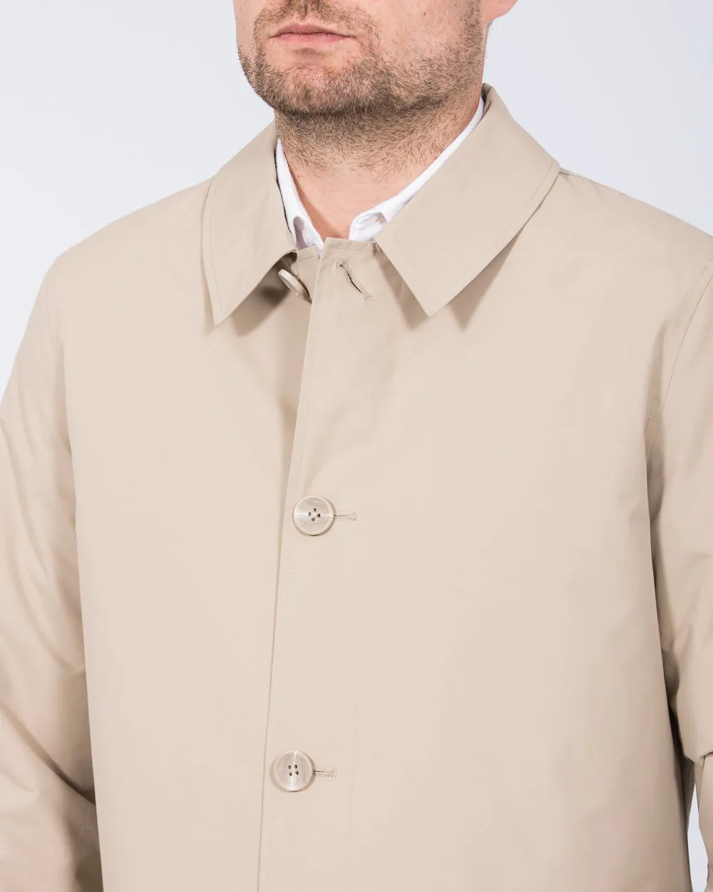 Grey Hawk Felix Tall Showerproof Rain Mac (stone) smart casual protector