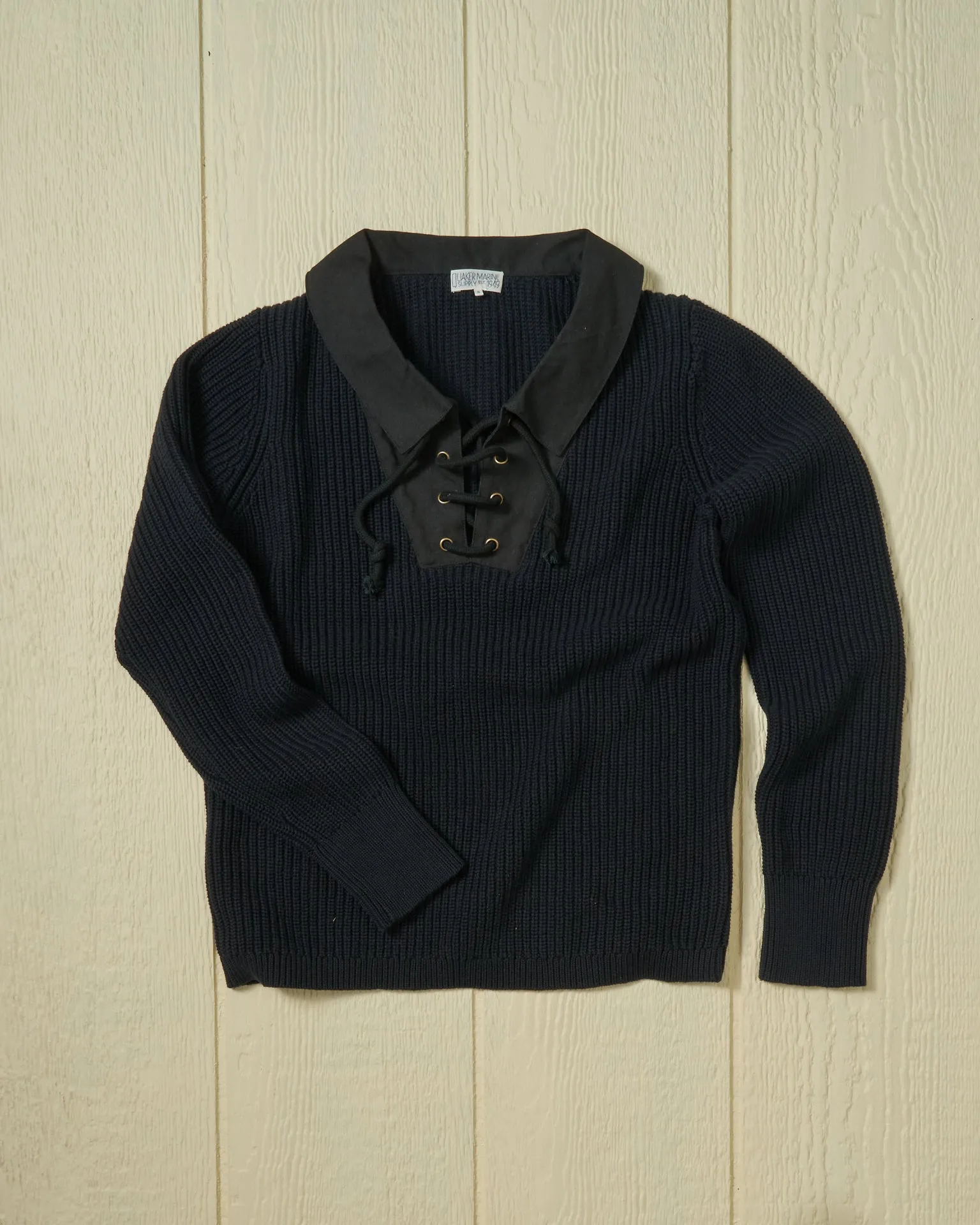 Halifax Lace-Up Sweater in Navy soft mode