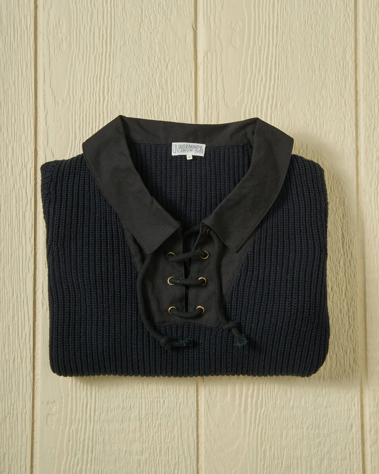 Halifax Lace-Up Sweater in Navy lowkey style