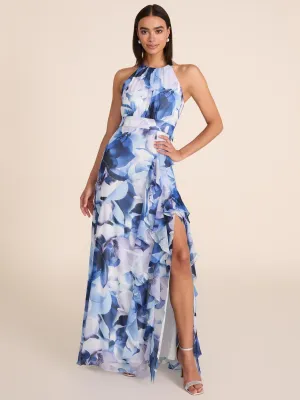 Halter Neck Floral Gown lifestyle