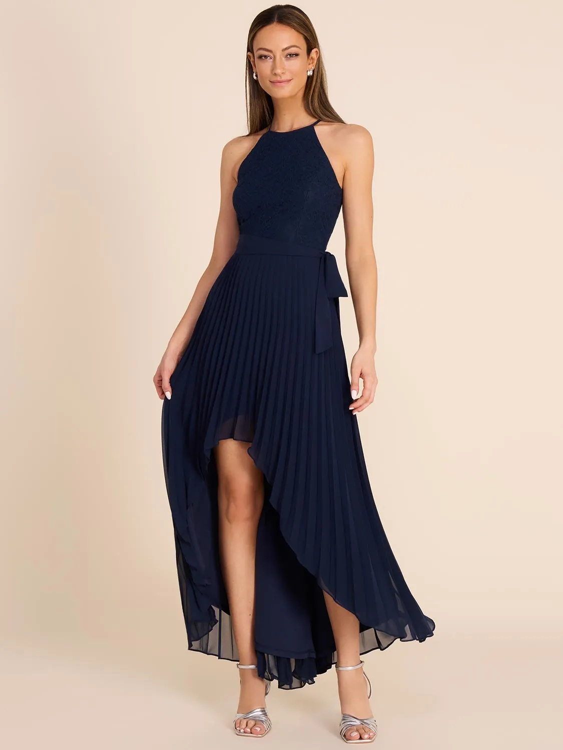 Halter Neck High-Low Dress fresh natural