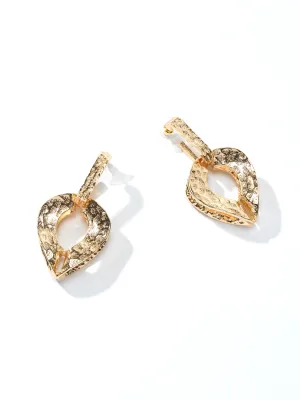 Hammered Gold Earring trendy look