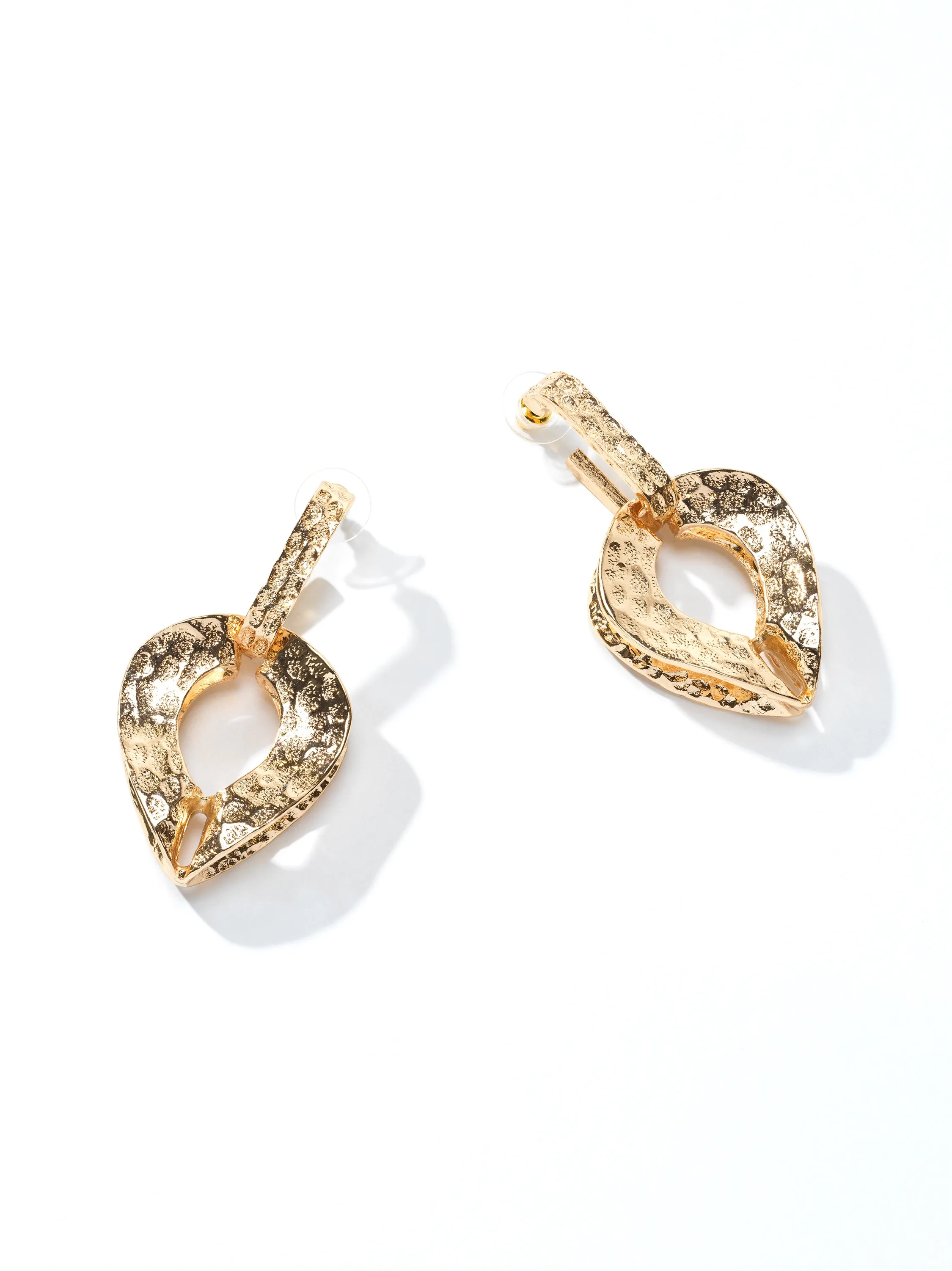 Hammered Gold Earring trendy look