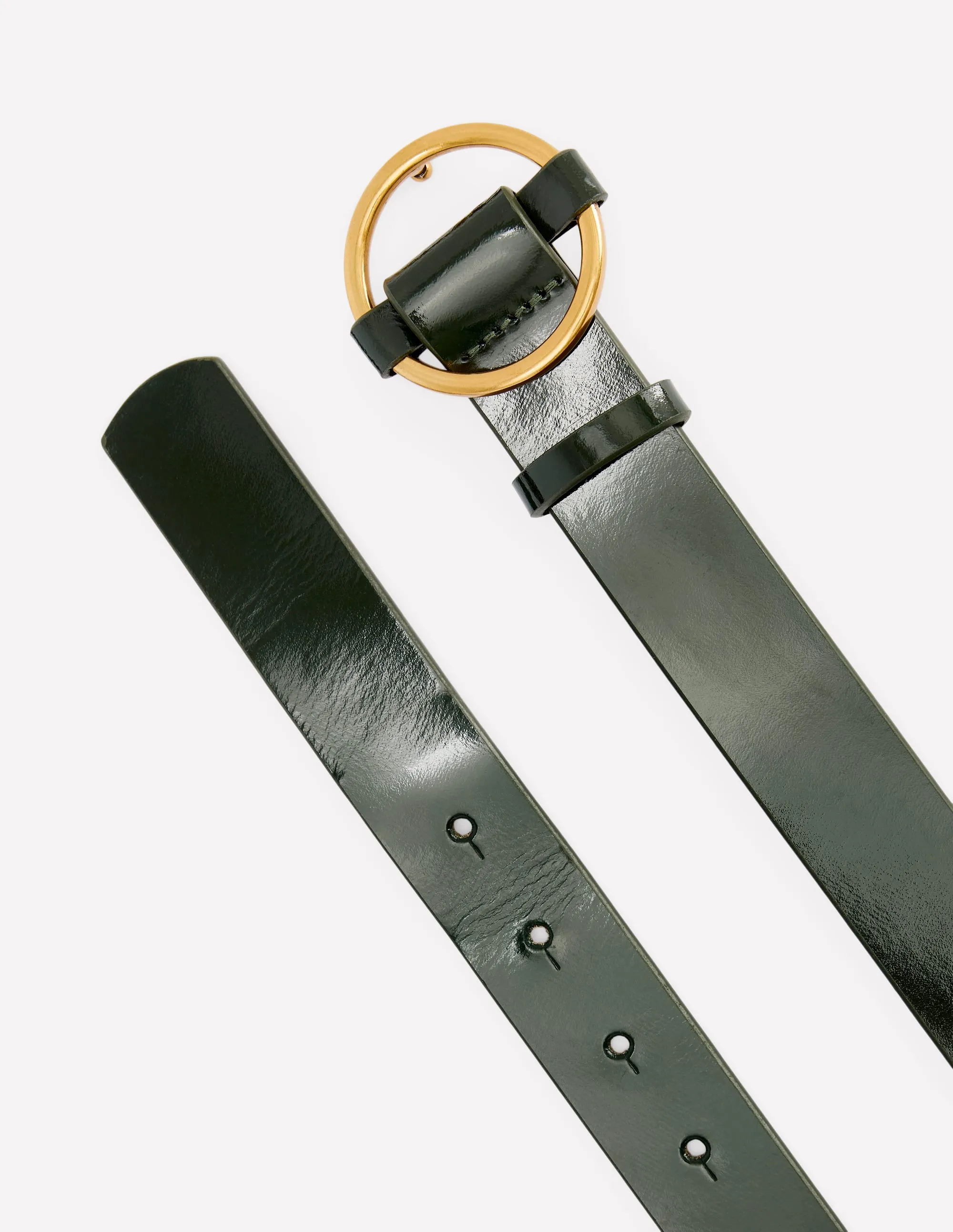 Heritage Classic Belt-Patent Dark Green dual side