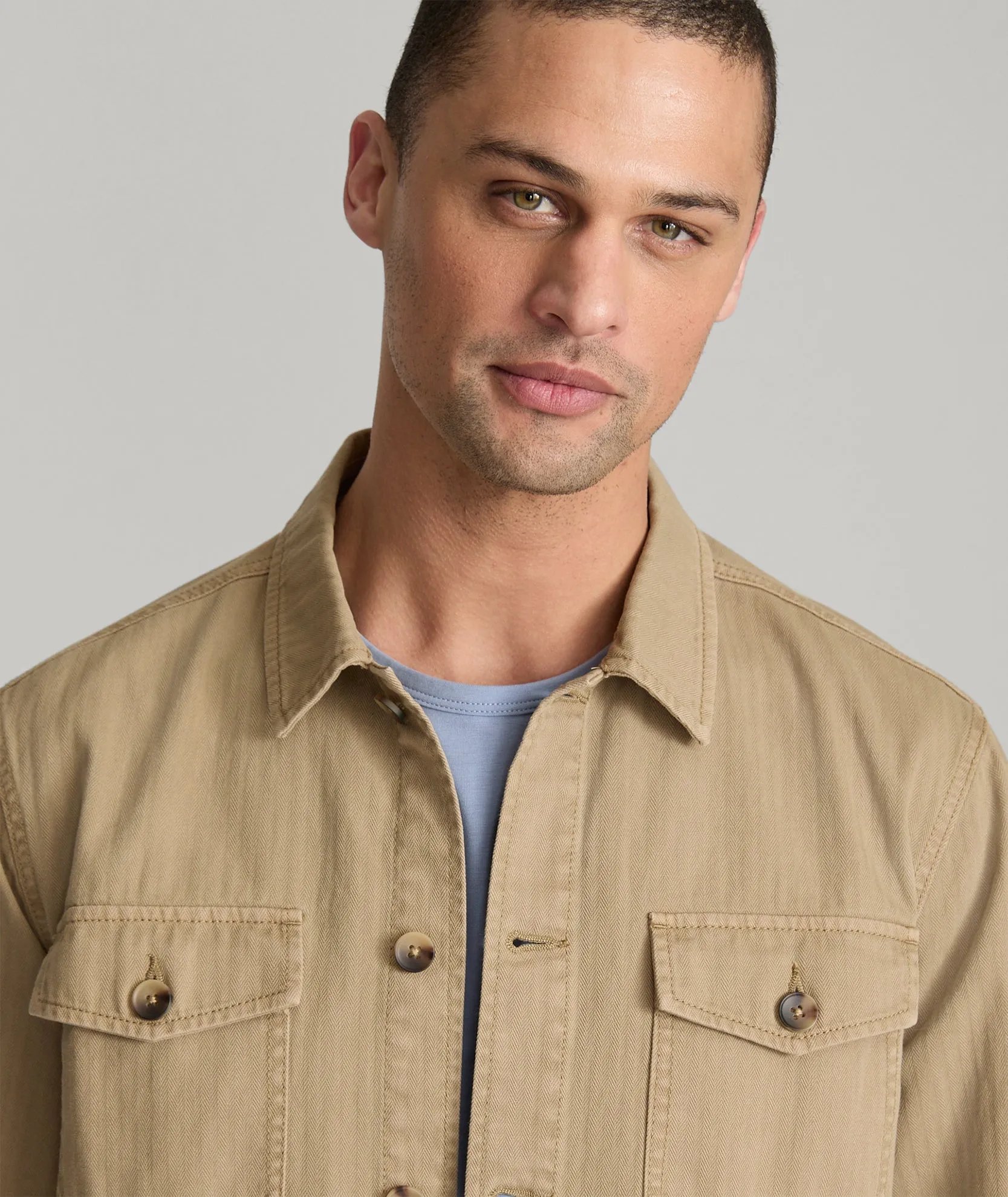 Herringbone Overshirt quiet luxury wear