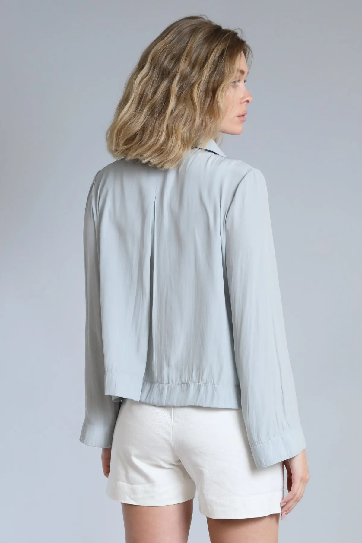 Hidden Placket Swing Jacket spring breeze coat