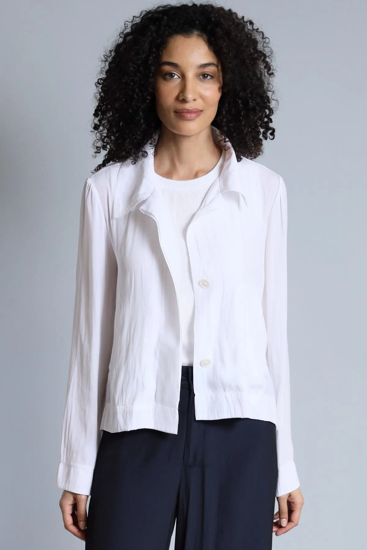 Hidden Placket Swing Jacket cool season coat