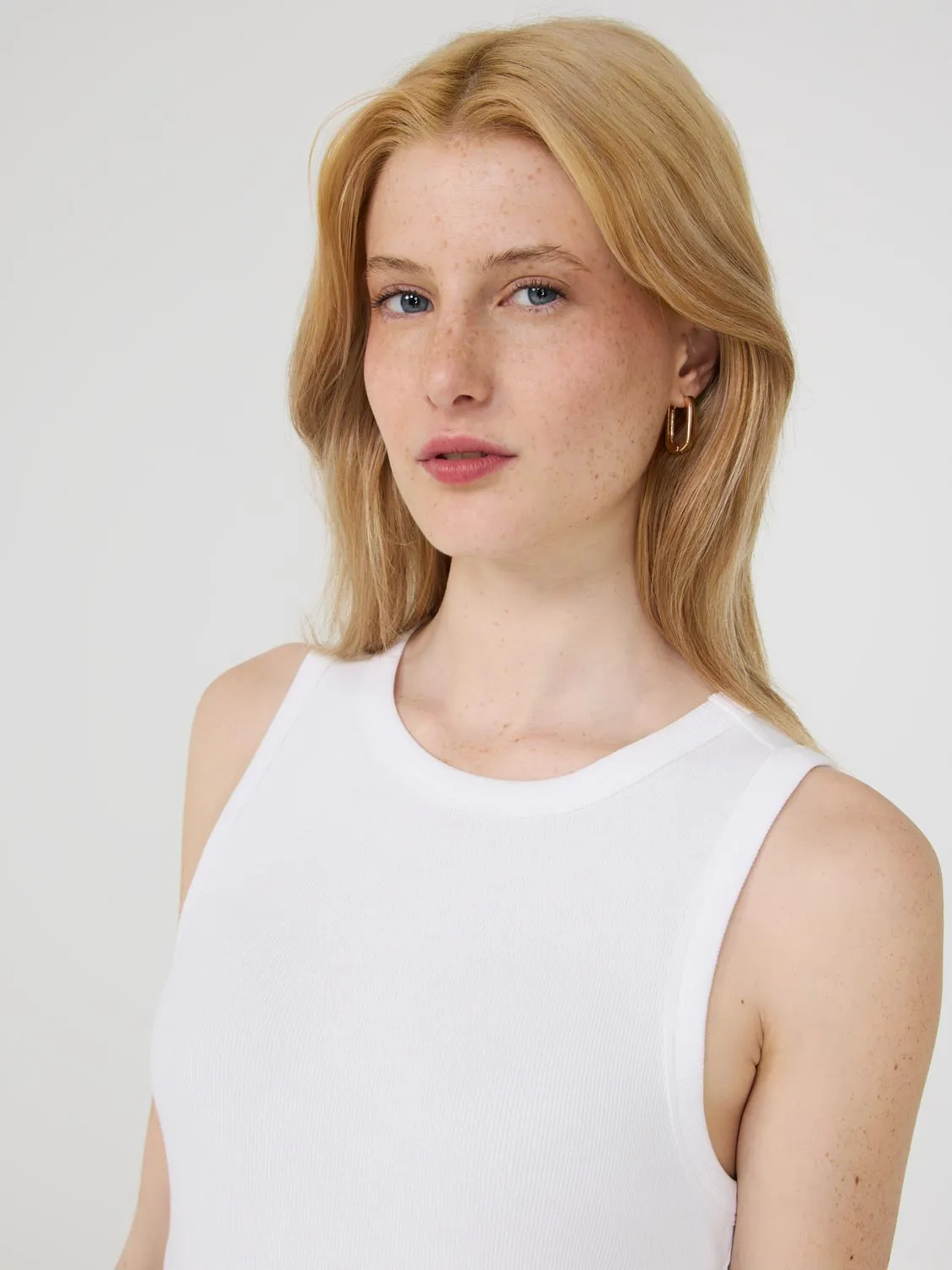 High Neck Ribbed Tank Top lifestyle core