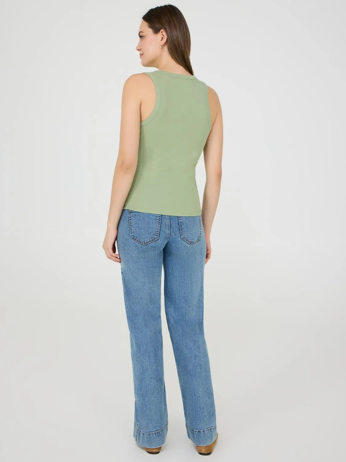 High Neck Ribbed Tank Top perfect balance
