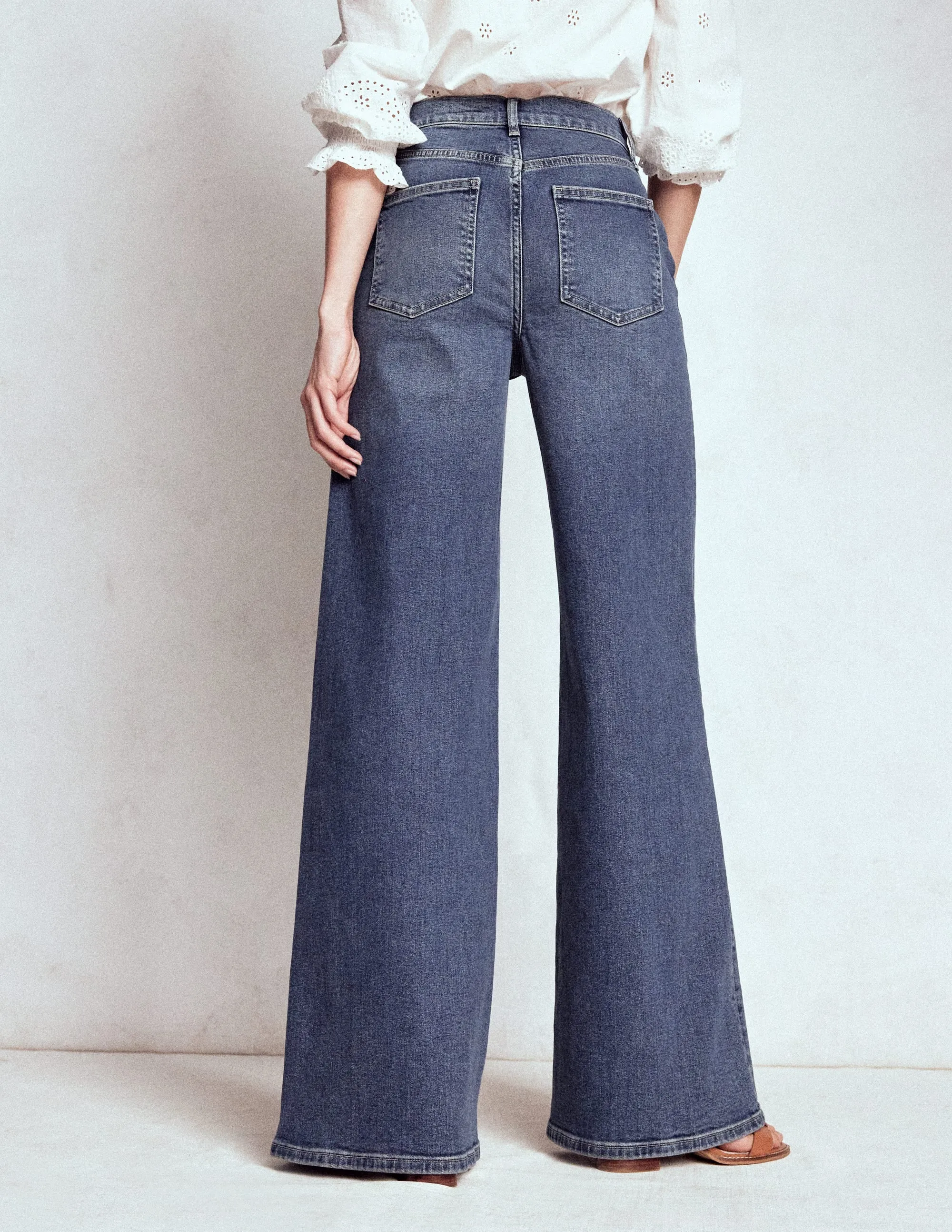 High Rise Clean Wide Jeans-Mid Vintage beach lover