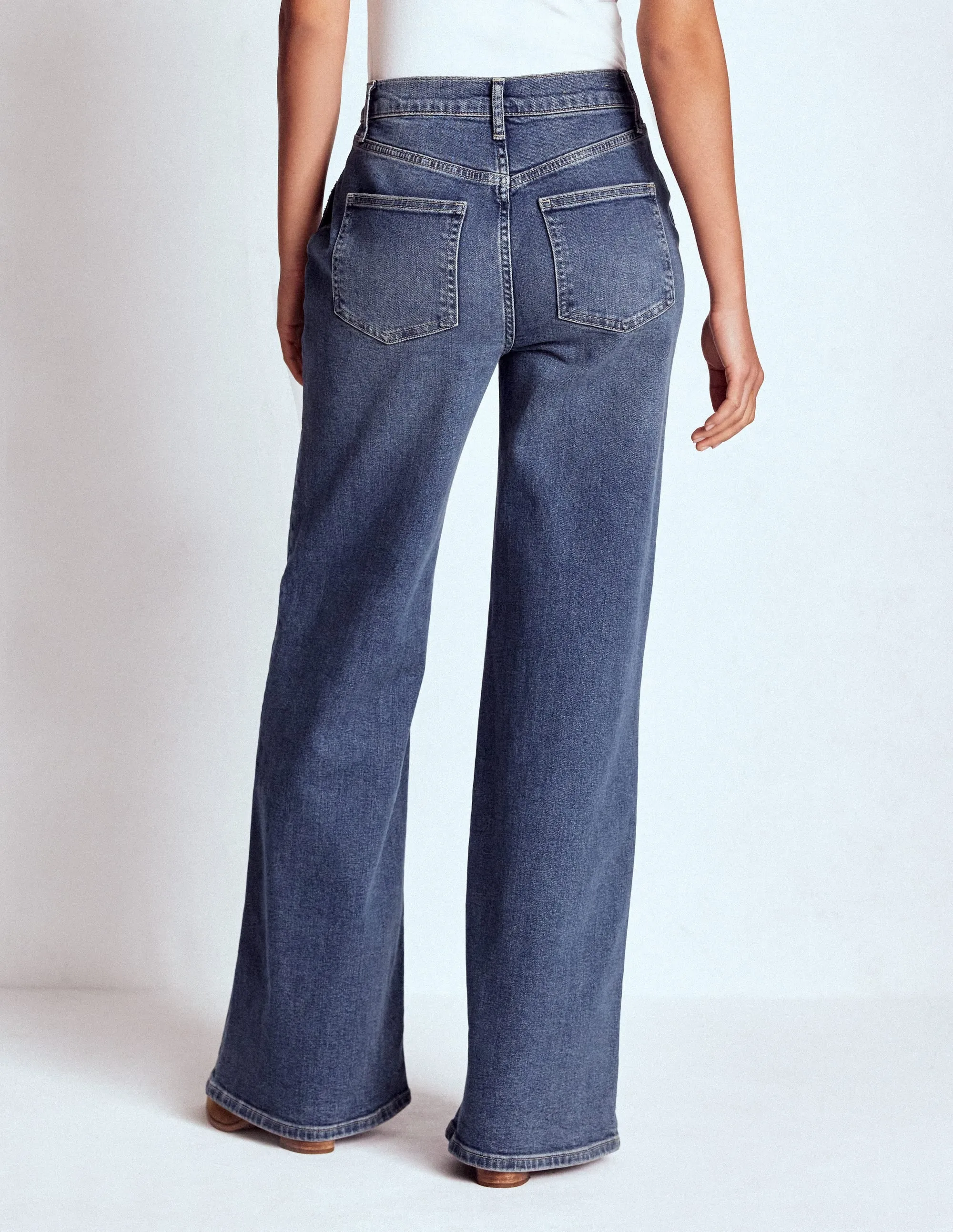 High Rise Clean Wide Jeans-Mid Vintage fresh vibe