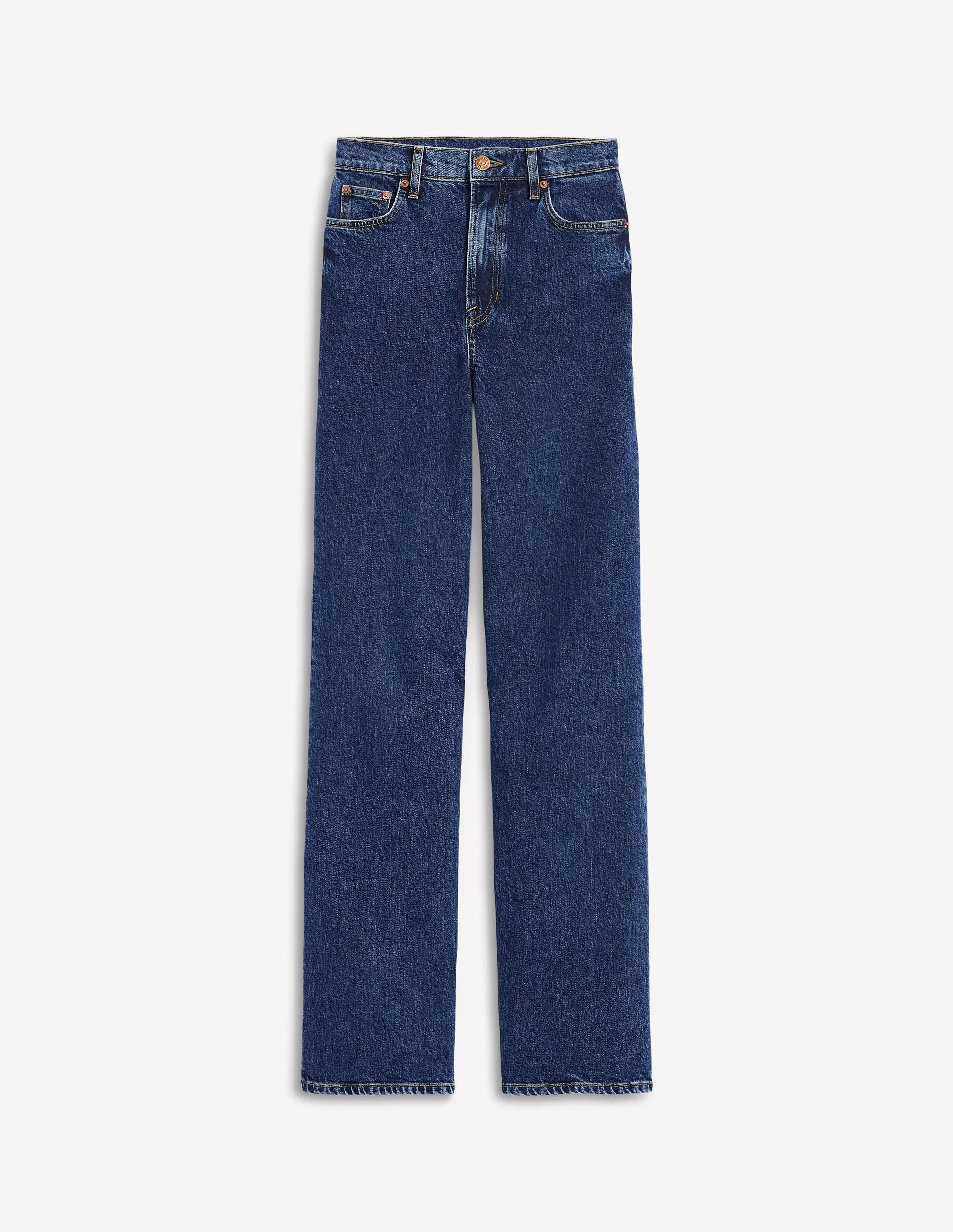 High Rise Column Leg Jeans-Dark Vintage trendy feature