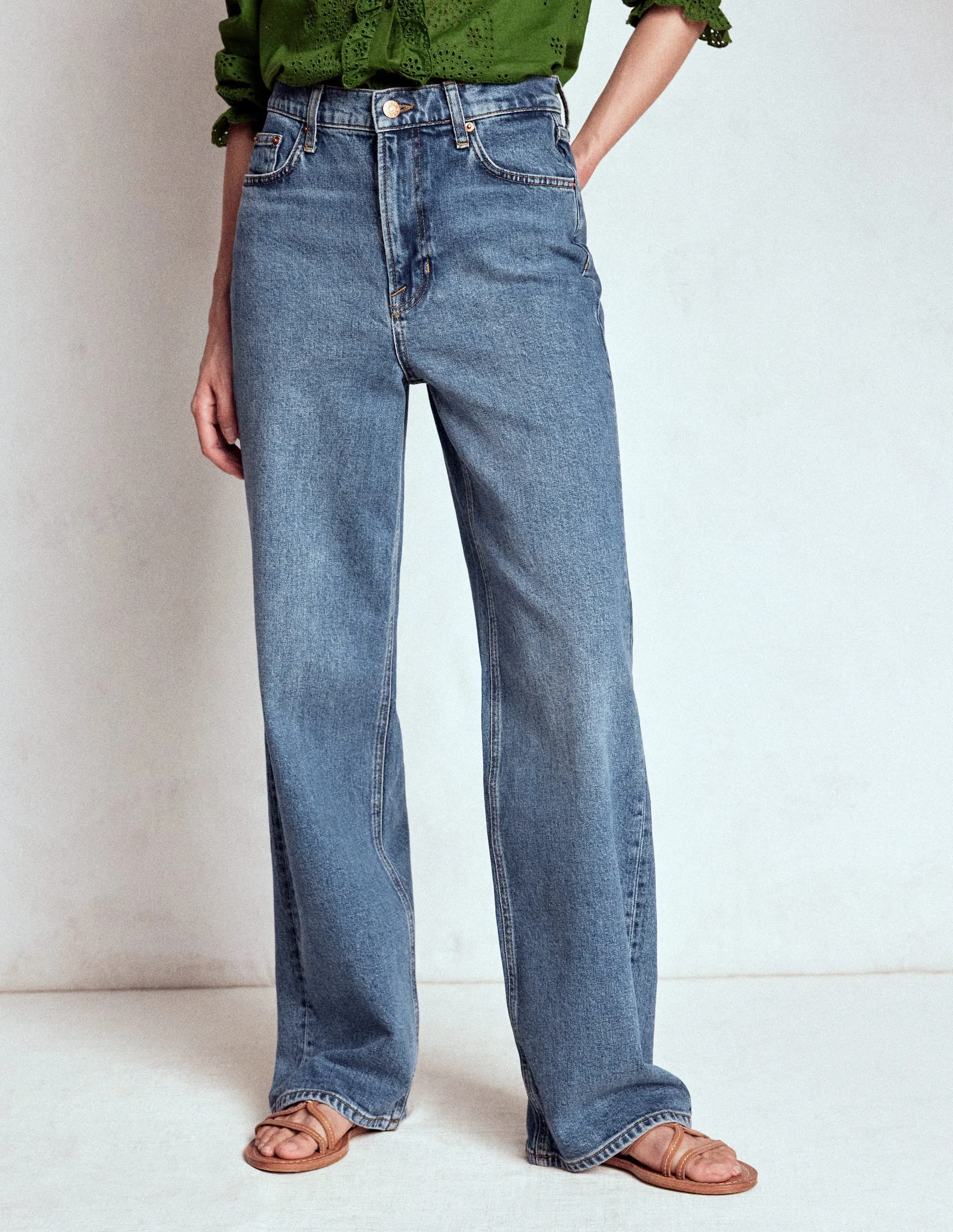 High Rise Column Leg Jeans-Mid Vintage cultural festivals