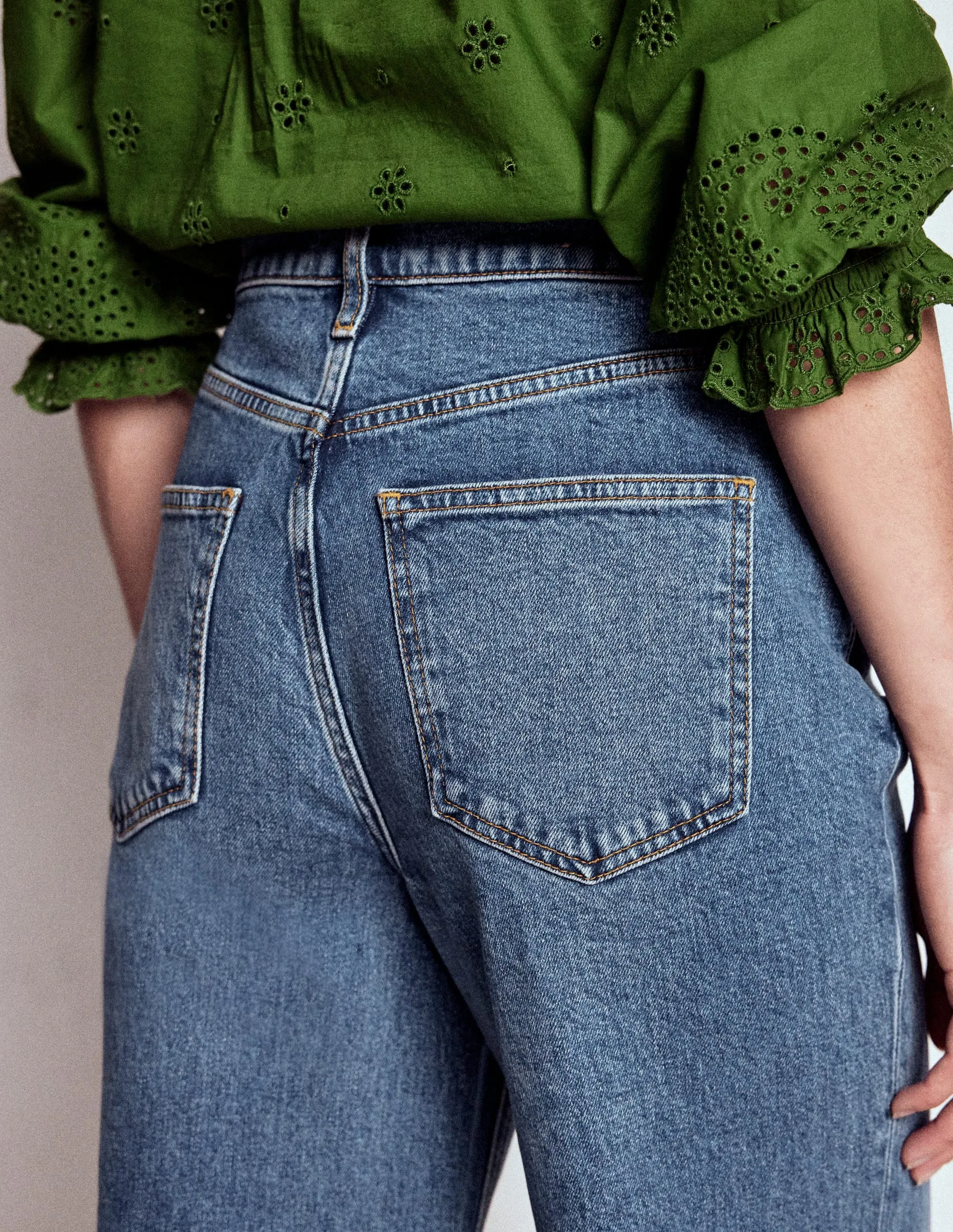 High Rise Column Leg Jeans-Mid Vintage travel companion