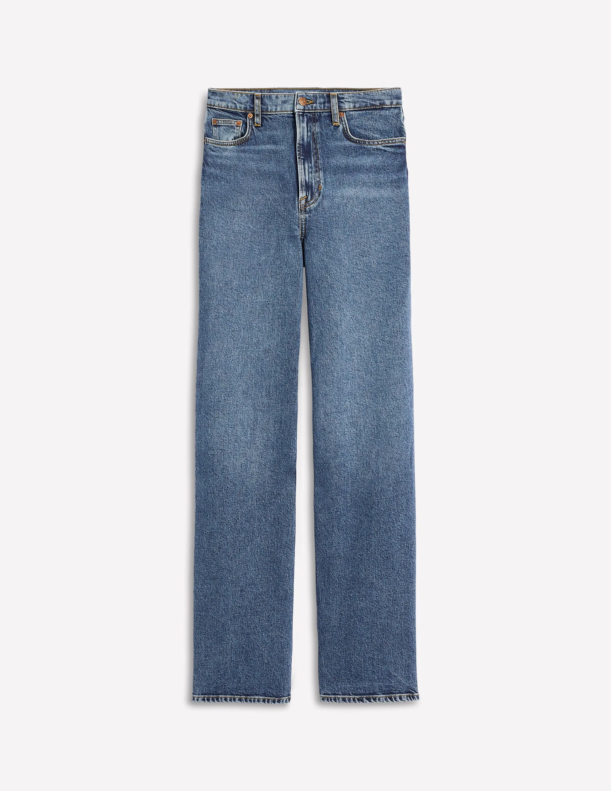 High Rise Column Leg Jeans-Mid Vintage simple design